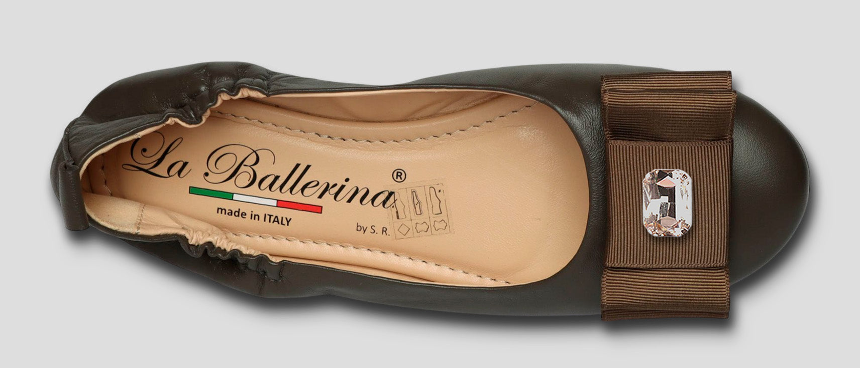 La Ballerina Soft – Bequeme Damen-Ballerinas aus Leder mit Elastik braun [32] - La Ballerina