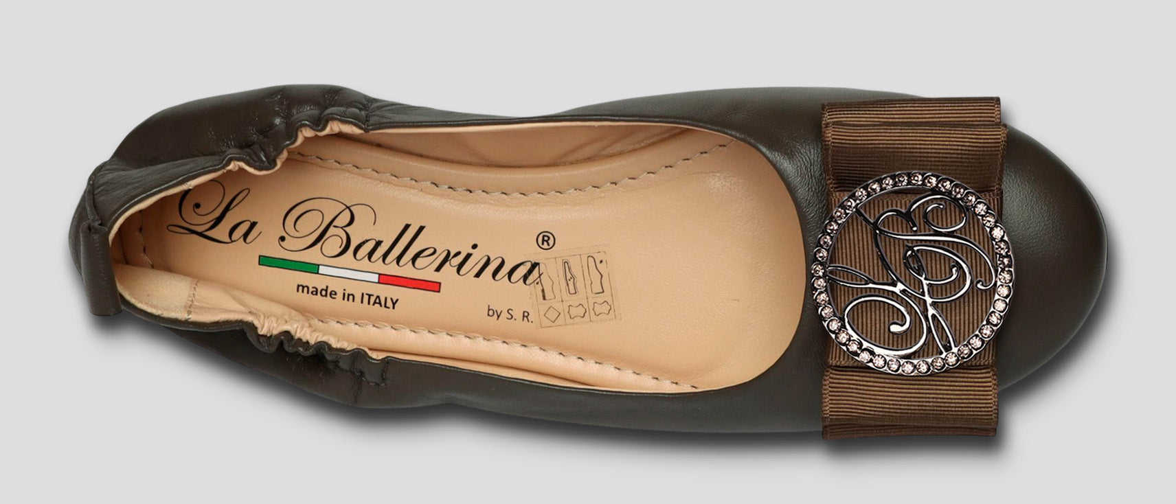 La Ballerina Soft – Bequeme Damen-Ballerinas aus Leder mit Elastik braun [32] - La Ballerina