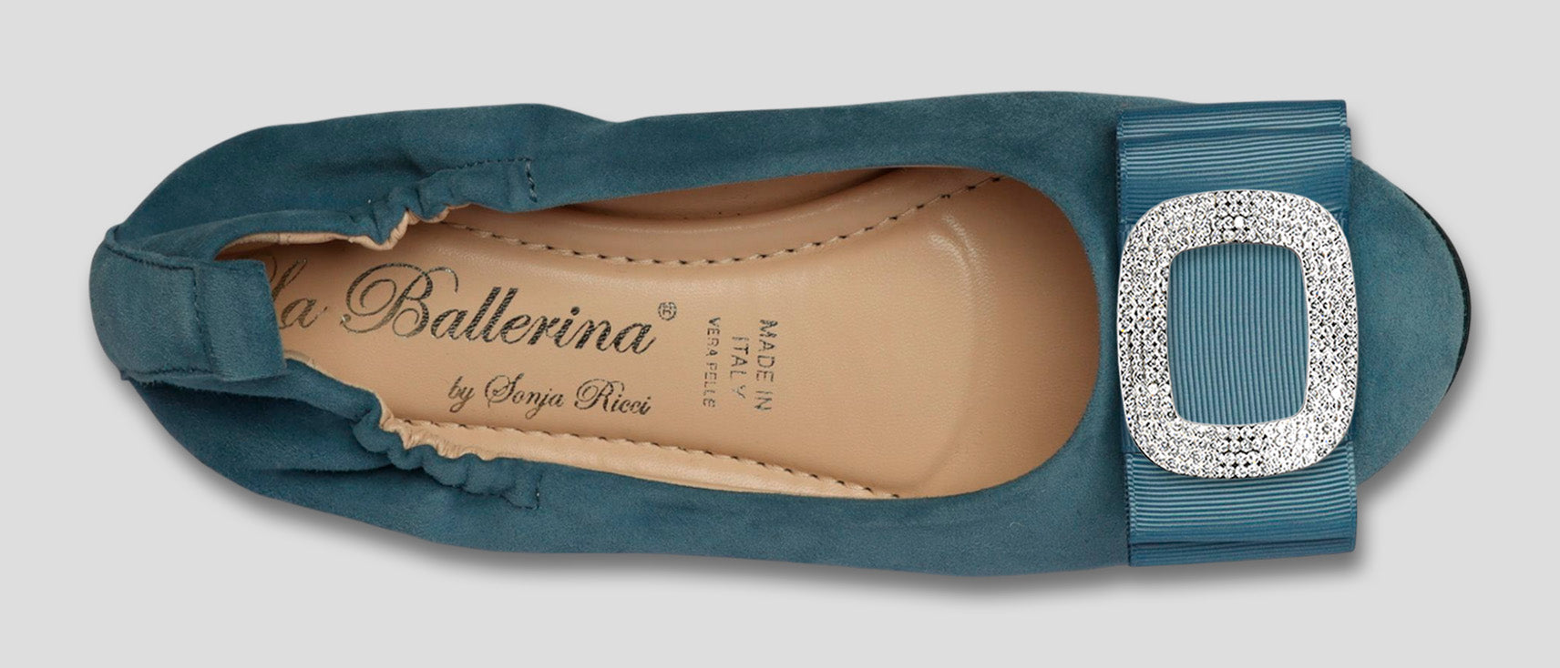 La Ballerina CAMBIO Soft – Blaue Veloursleder-Ballerinas mit austauschbarer Schnalle | Bequeme Damen-Schuhe (13) - La Ballerina