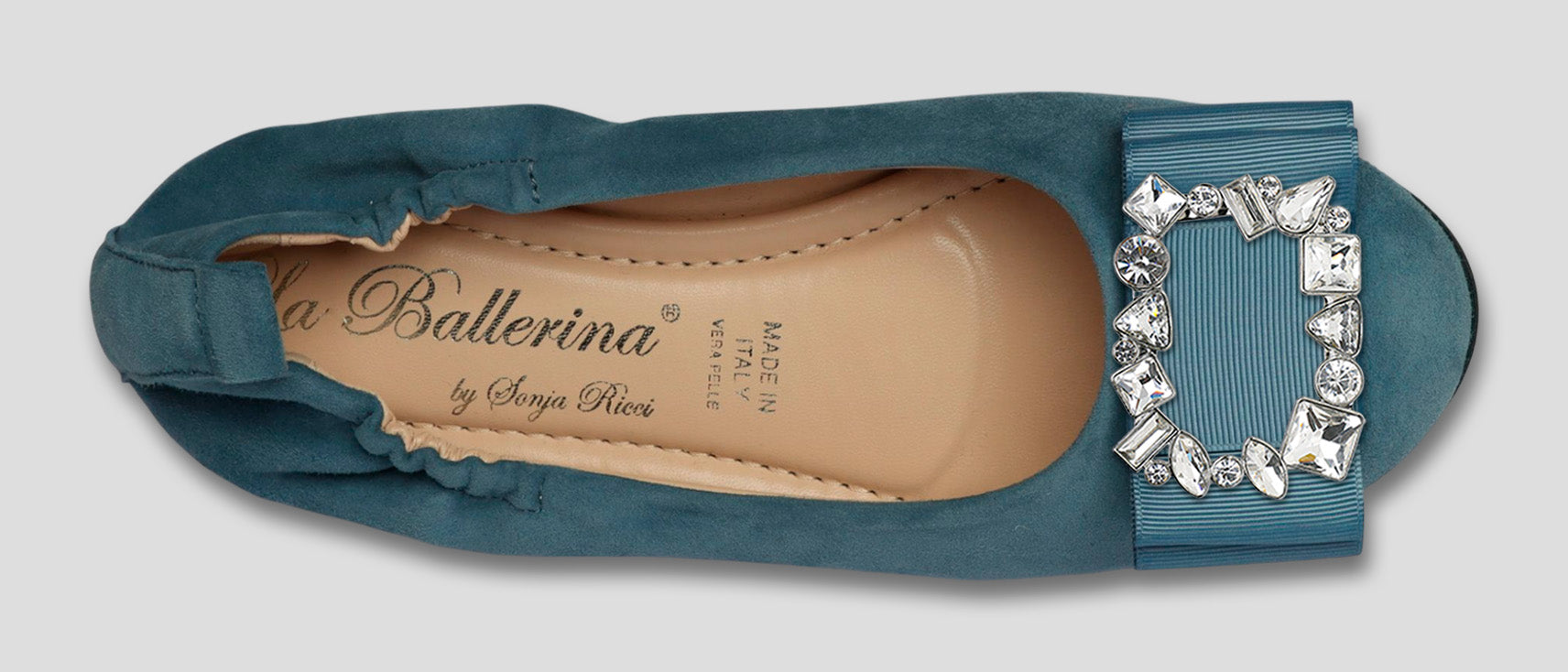 La Ballerina CAMBIO Soft – Blaue Veloursleder-Ballerinas mit austauschbarer Schnalle | Bequeme Damen-Schuhe (13) - La Ballerina