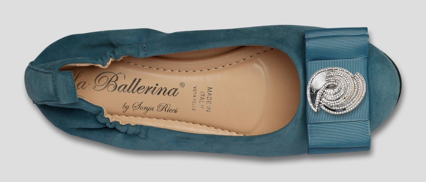 La Ballerina CAMBIO Soft – Blaue Veloursleder-Ballerinas mit austauschbarer Schnalle | Bequeme Damen-Schuhe (13) - La Ballerina