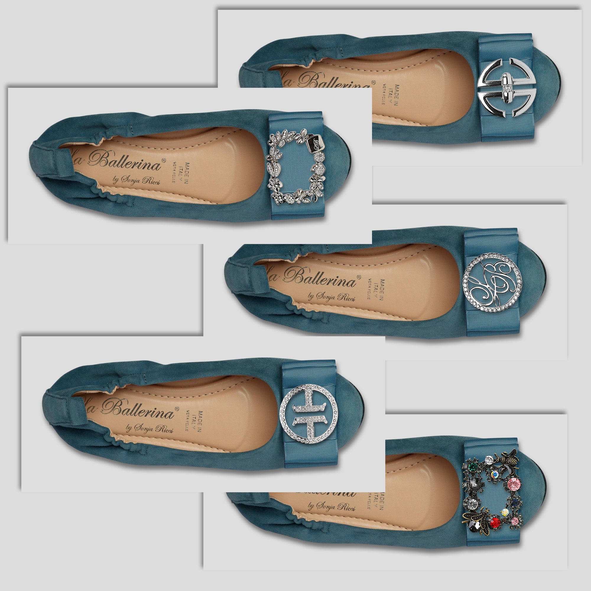 La Ballerina CAMBIO Soft – Blaue Veloursleder-Ballerinas mit austauschbarer Schnalle | Bequeme Damen-Schuhe (13) - La Ballerina
