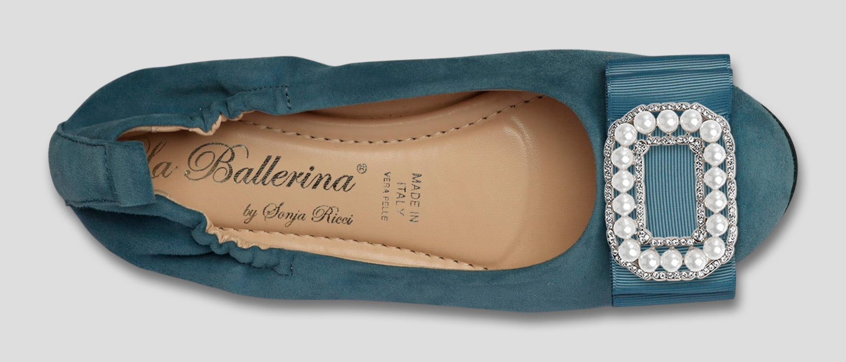 La Ballerina CAMBIO Soft – Blaue Veloursleder-Ballerinas mit austauschbarer Schnalle | Bequeme Damen-Schuhe (13) - La Ballerina