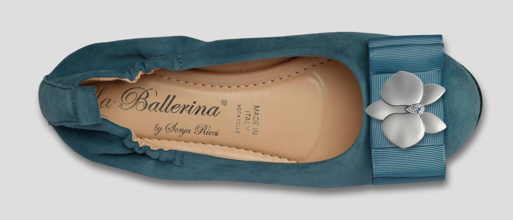 La Ballerina CAMBIO Soft – Blaue Veloursleder-Ballerinas mit austauschbarer Schnalle | Bequeme Damen-Schuhe (13) - La Ballerina