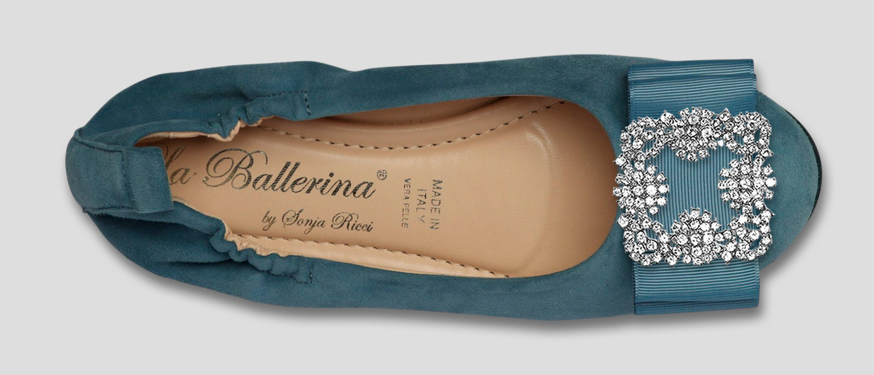 La Ballerina CAMBIO Soft – Blaue Veloursleder-Ballerinas mit austauschbarer Schnalle | Bequeme Damen-Schuhe (13) - La Ballerina