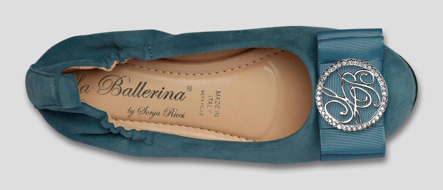 La Ballerina CAMBIO Soft – Blaue Veloursleder-Ballerinas mit austauschbarer Schnalle | Bequeme Damen-Schuhe (13) - La Ballerina