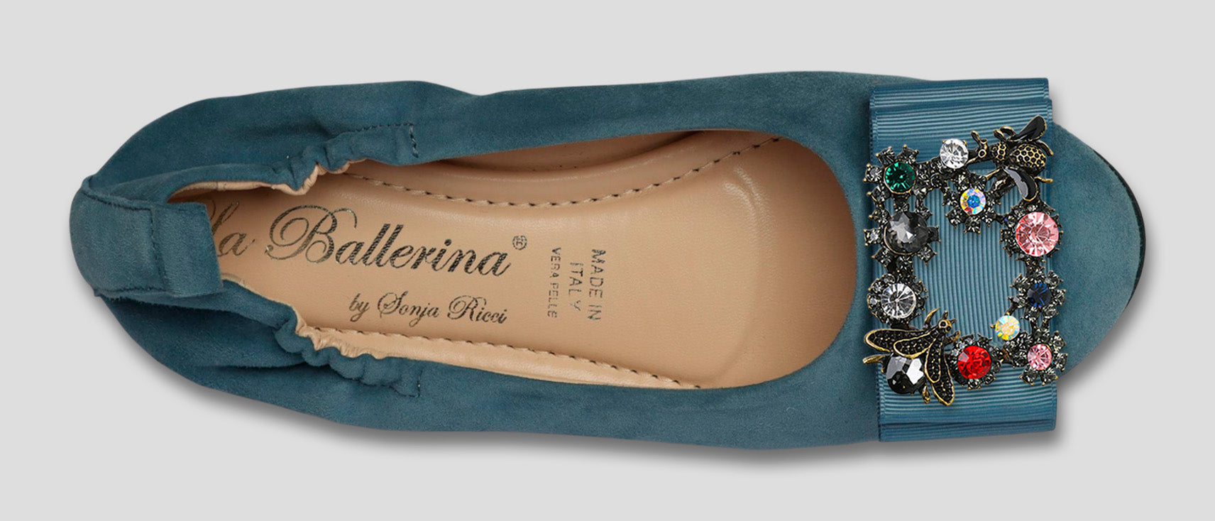 La Ballerina CAMBIO Soft – Blaue Veloursleder-Ballerinas mit austauschbarer Schnalle | Bequeme Damen-Schuhe (13) - La Ballerina