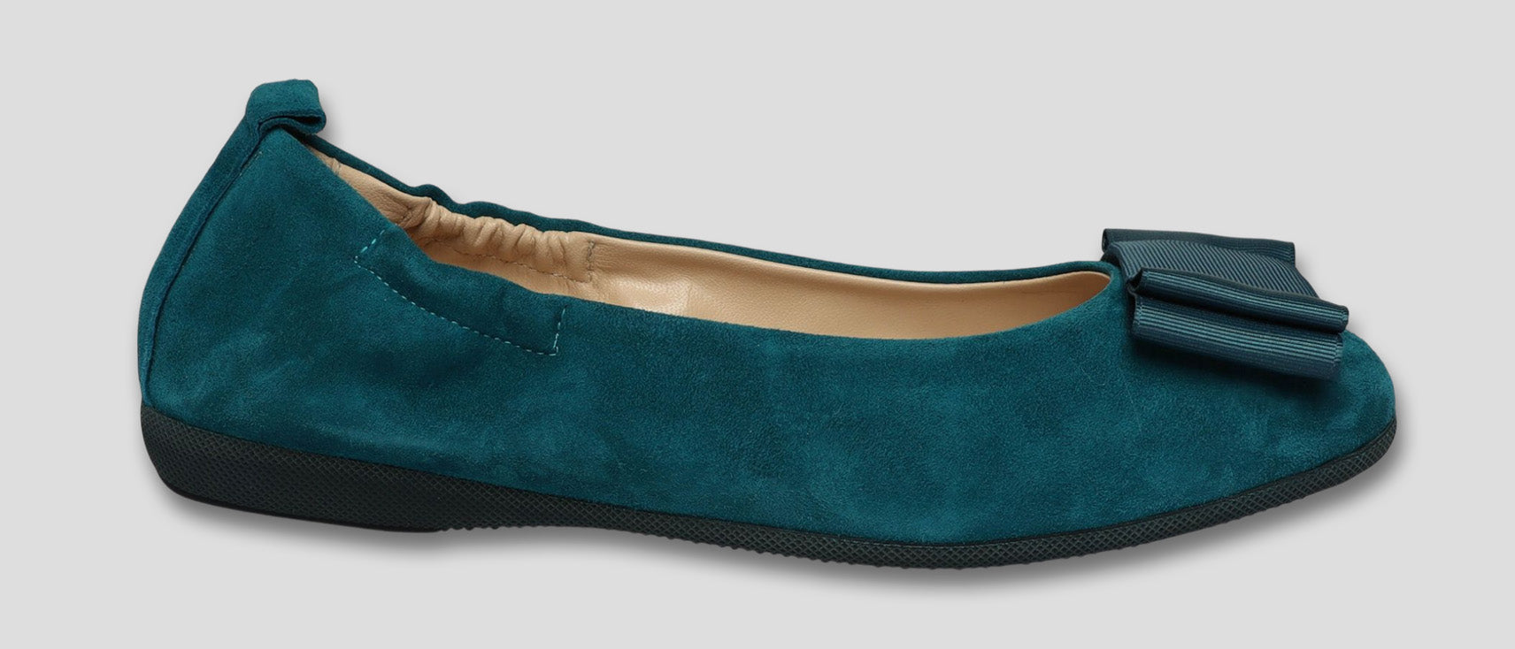 La Ballerina by Sonja Ricci – Damen-Ballerina in petrol mit Schleife &amp; Schmuckbrosche (59) - La Ballerina