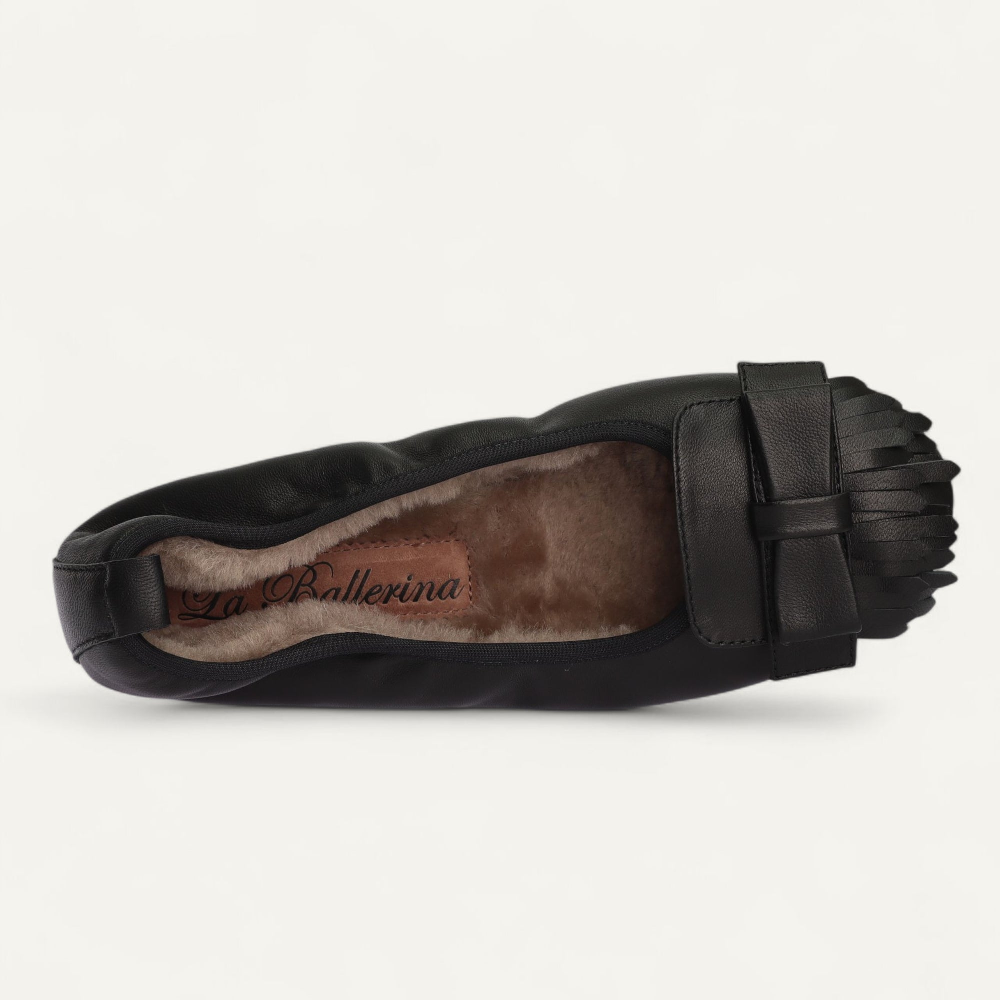 CAMBIO Winter women’s ballet flats in nappa leather — Black, lambskin lining – N11-010