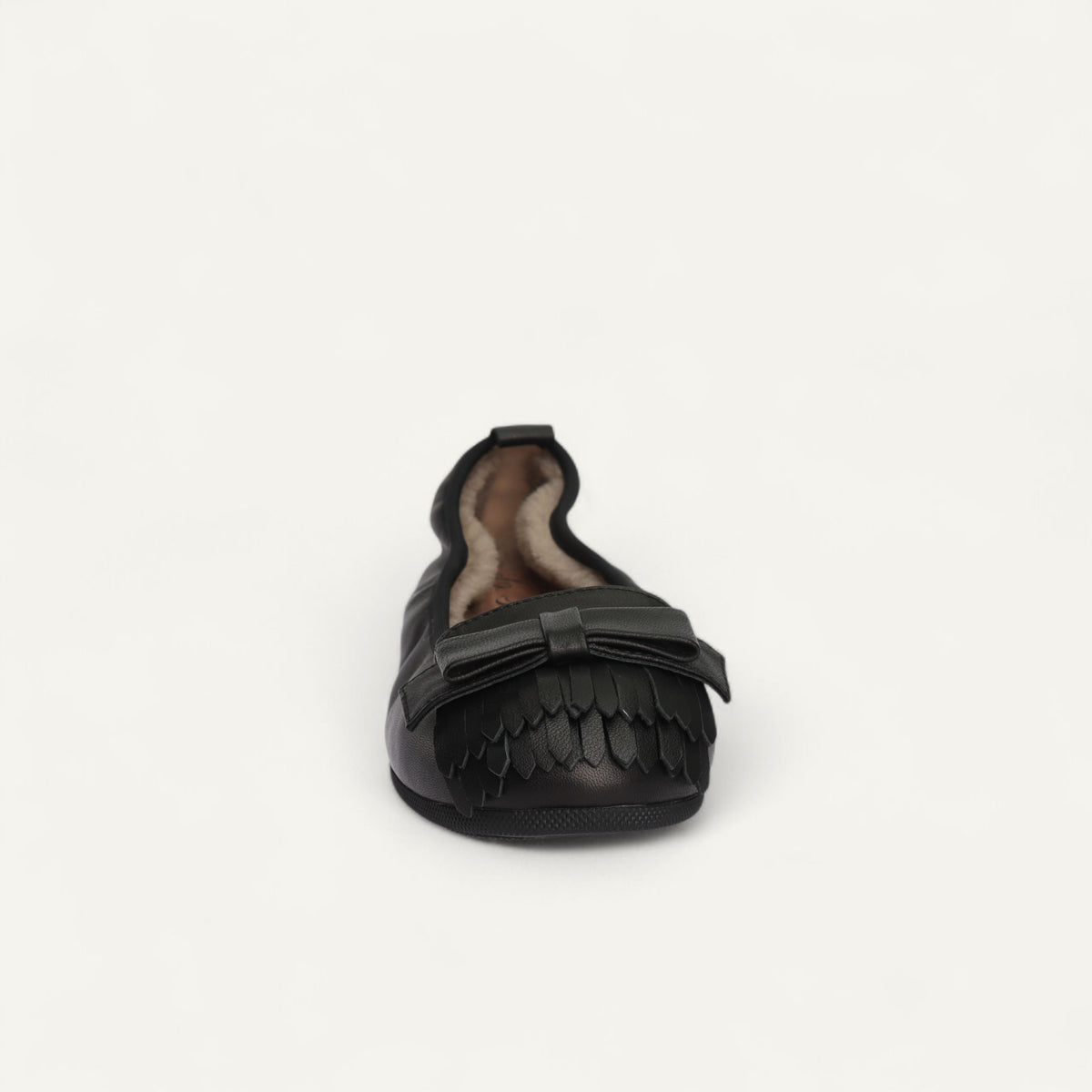 CAMBIO Winter women’s ballet flats in nappa leather — Black, lambskin lining – N11-010