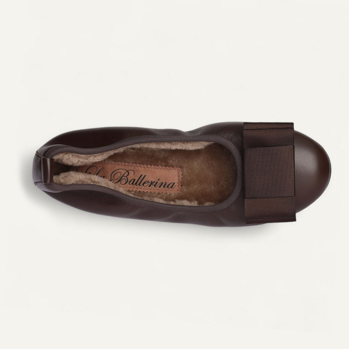 CAMBIO Winter women’s ballet flats in nappa leather — Brown, lambskin lining – N16-245