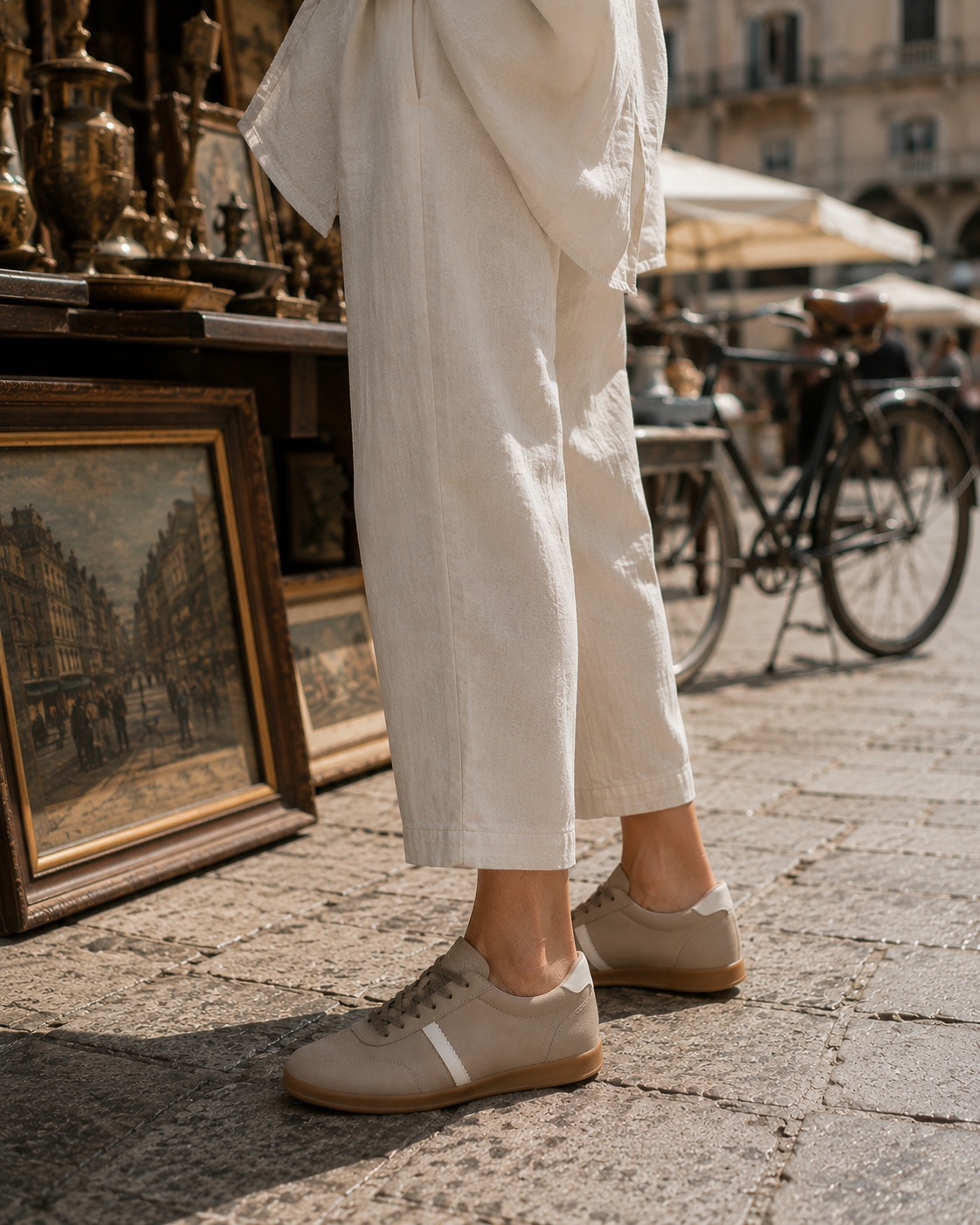 Premium Damen Sneaker Taupe – Leder | LA BALLERINA UP26AS017-top-441 - La Ballerina