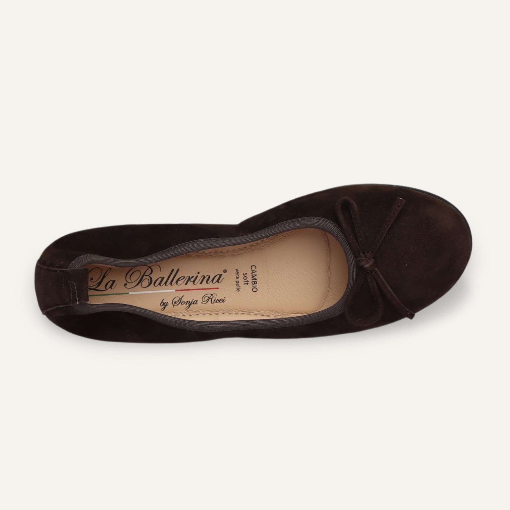 BASIC Damen-Ballerinas aus Veloursleder in Braun – C103-245 BASIC Ballerinas