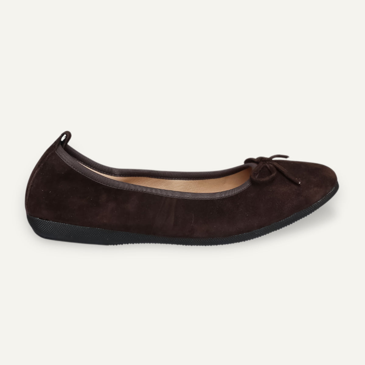 BASIC Damen-Ballerinas aus Veloursleder in Braun – C103-245 BASIC Ballerinas