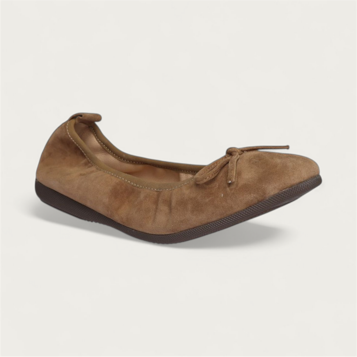 BASIC Damen-Ballerinas aus Veloursleder in Taupe – C108-236 BASIC Ballerinas
