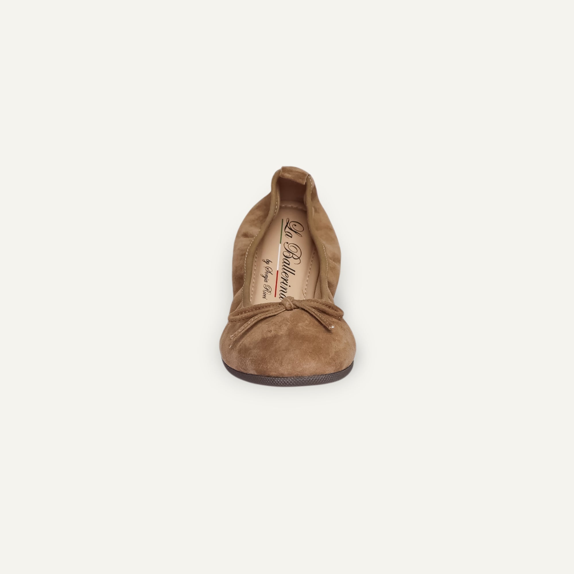 BASIC Damen-Ballerinas aus Veloursleder in Taupe – C108-236 BASIC Ballerinas