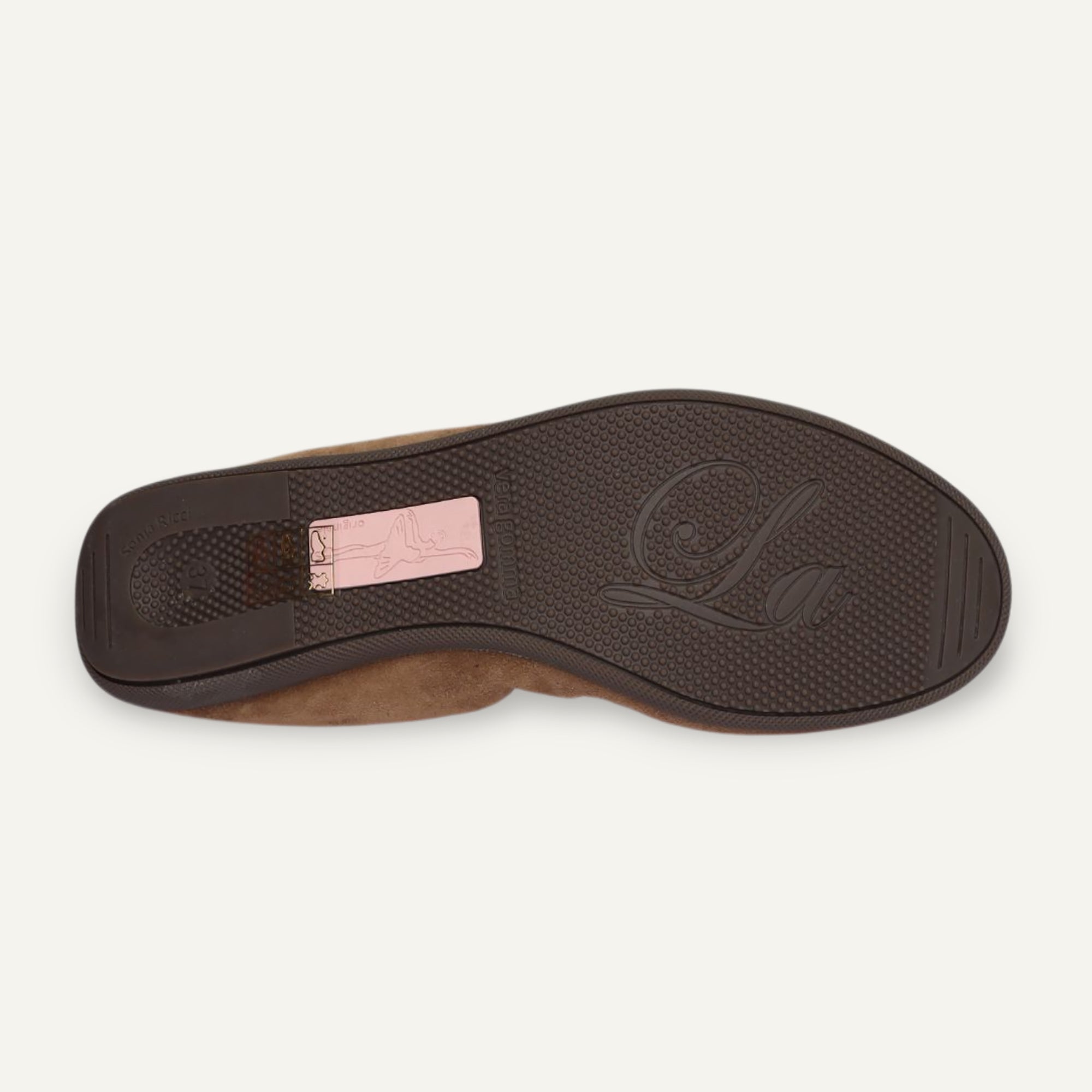 BASIC Damen-Ballerinas aus Veloursleder in Taupe – C108-236 BASIC Ballerinas