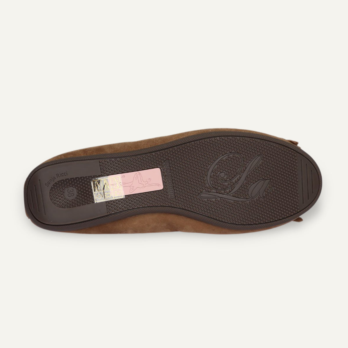 CAMBIO Winter women’s ballet flats in suede — Taupe, lambskin lining – C108-236