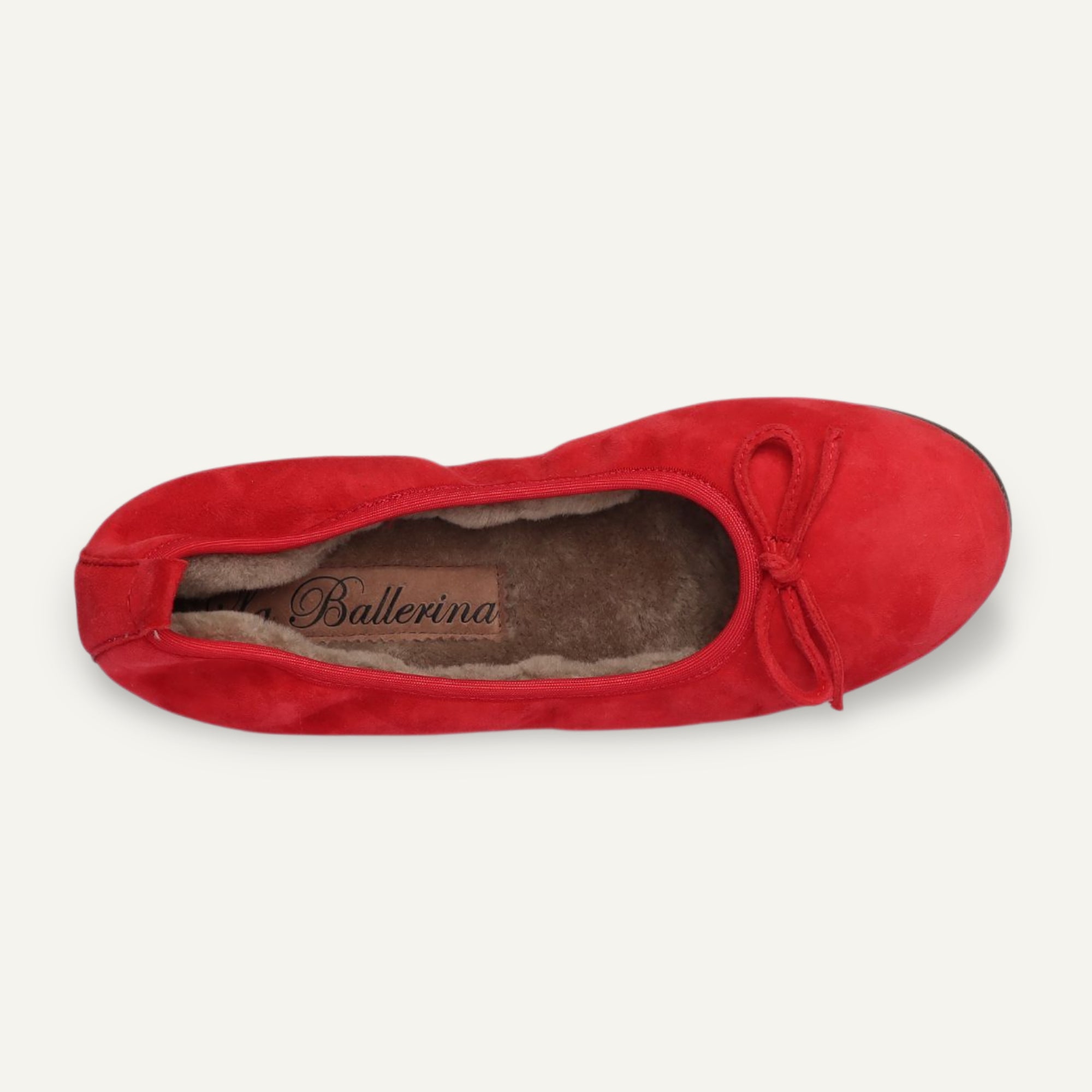 BASIC Winter Damen-Ballerinas aus Veloursleder in Rot mit Lammfell – C11300-067 BASIC Winter Ballerinas