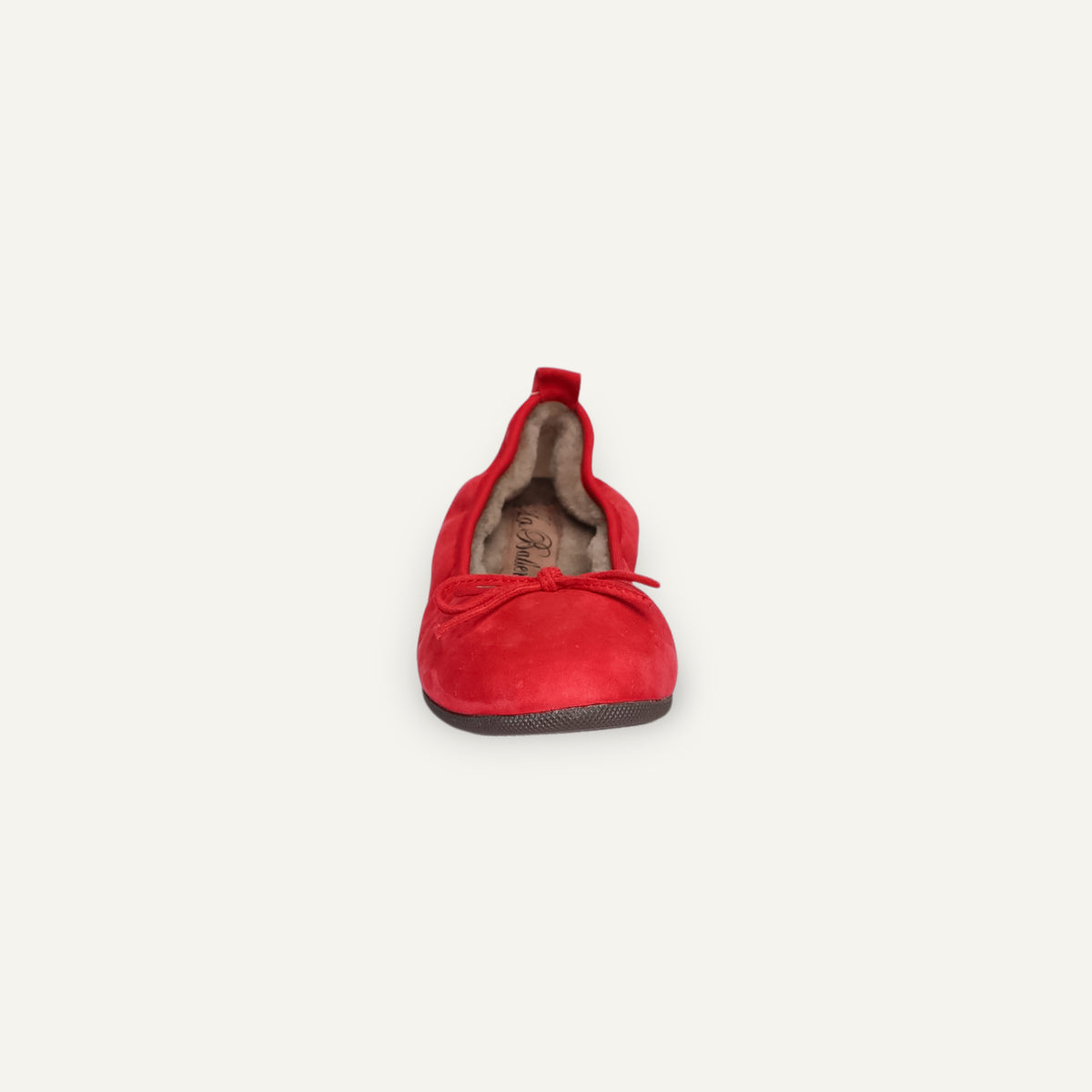 BASIC Winter Damen-Ballerinas aus Veloursleder in Rot mit Lammfell – C11300-067 BASIC Winter Ballerinas