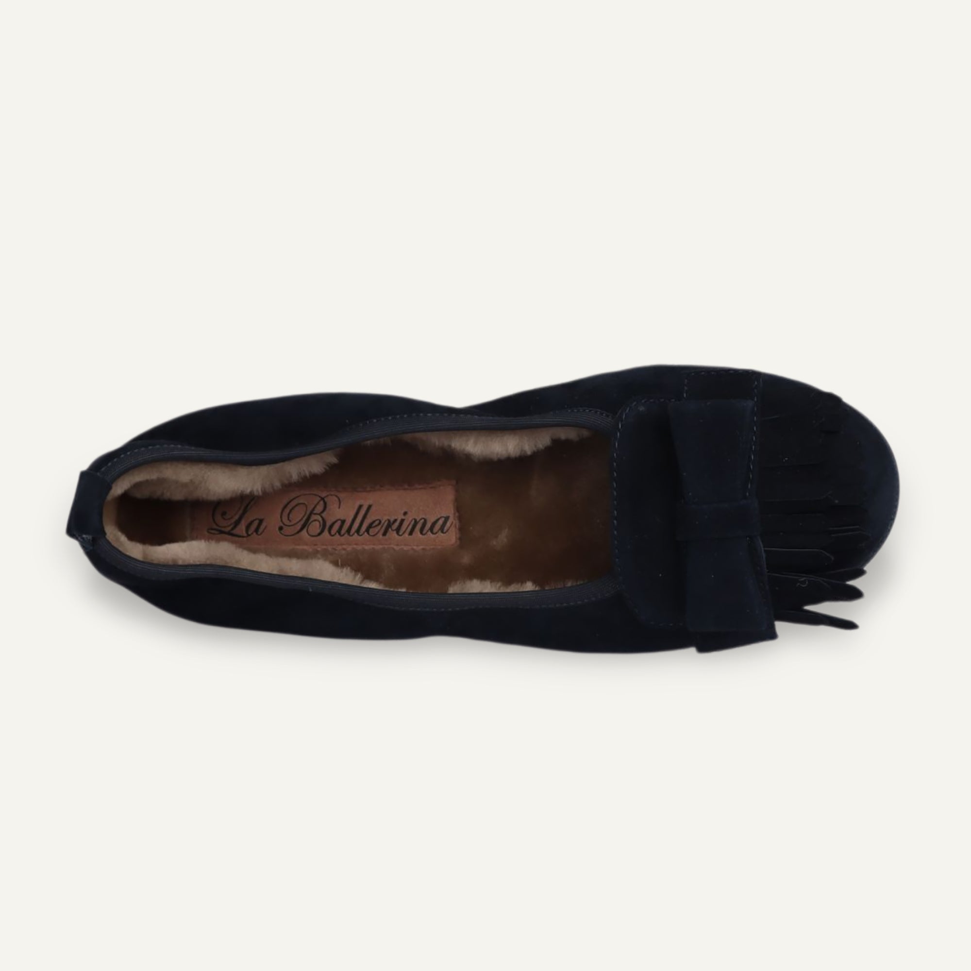 CAMBIO Winter women’s ballet flats in suede — Dark blue, lambskin lining – C17-118