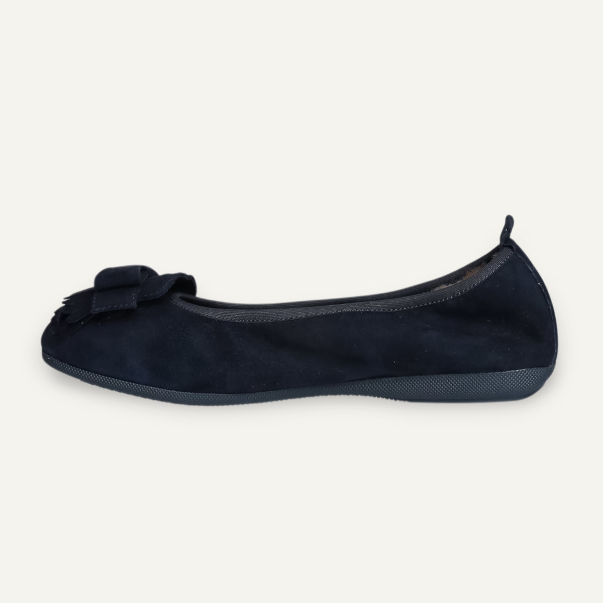 CAMBIO Winter women’s ballet flats in suede — Dark blue, lambskin lining – C17-118