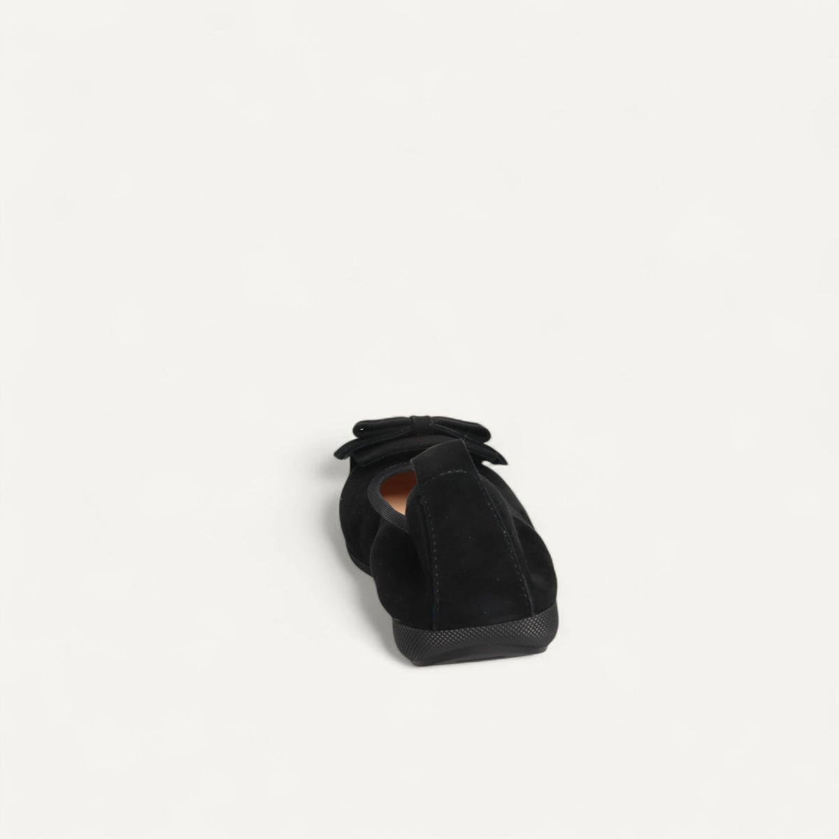 CAMBIO Damen-Ballerinas aus schwarzem Veloursleder mit breiter Ripsbandschleife CAMBIO Ballerinas