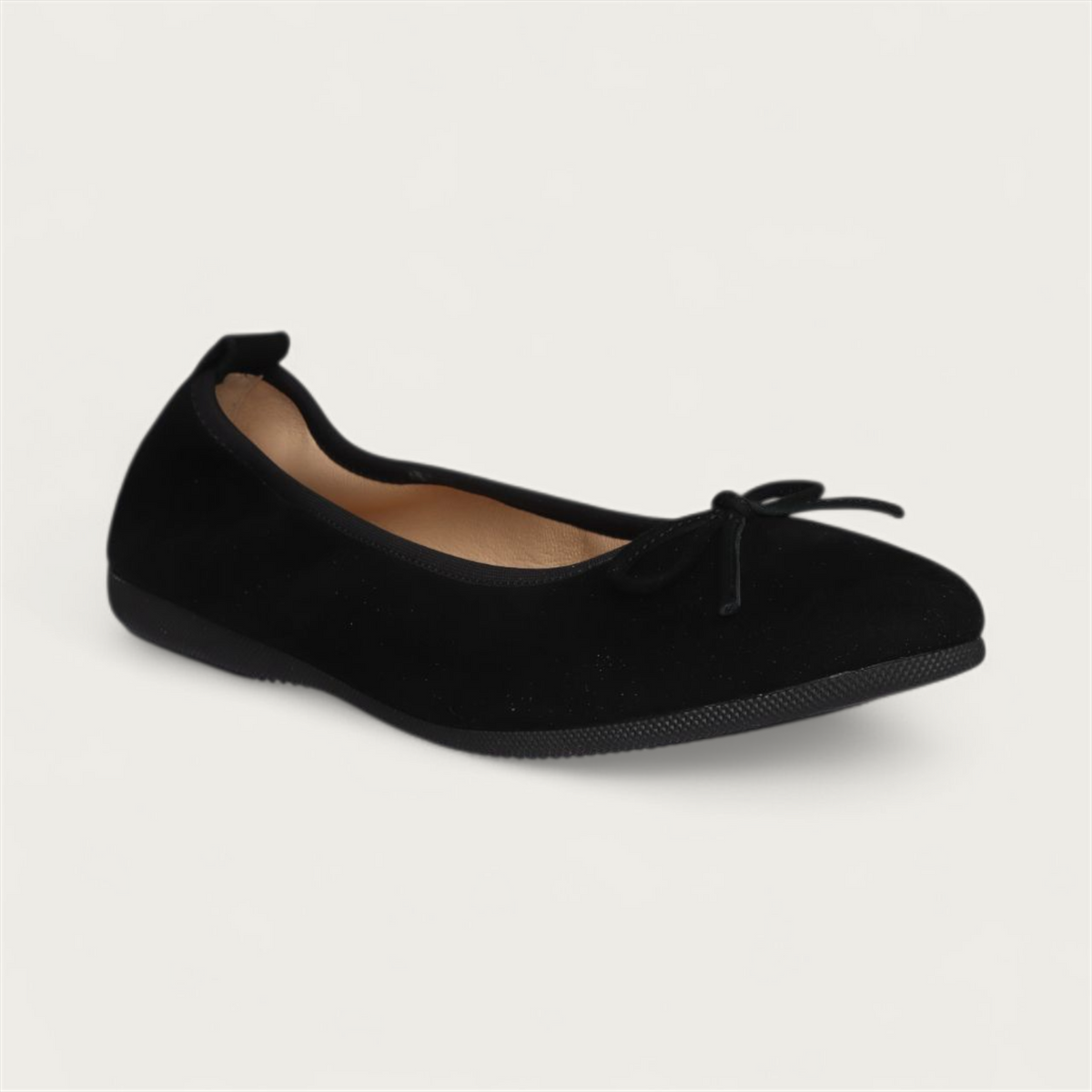 BASIC Damen-Ballerinas aus Veloursleder in Schwarz – C4-010 BASIC Ballerinas