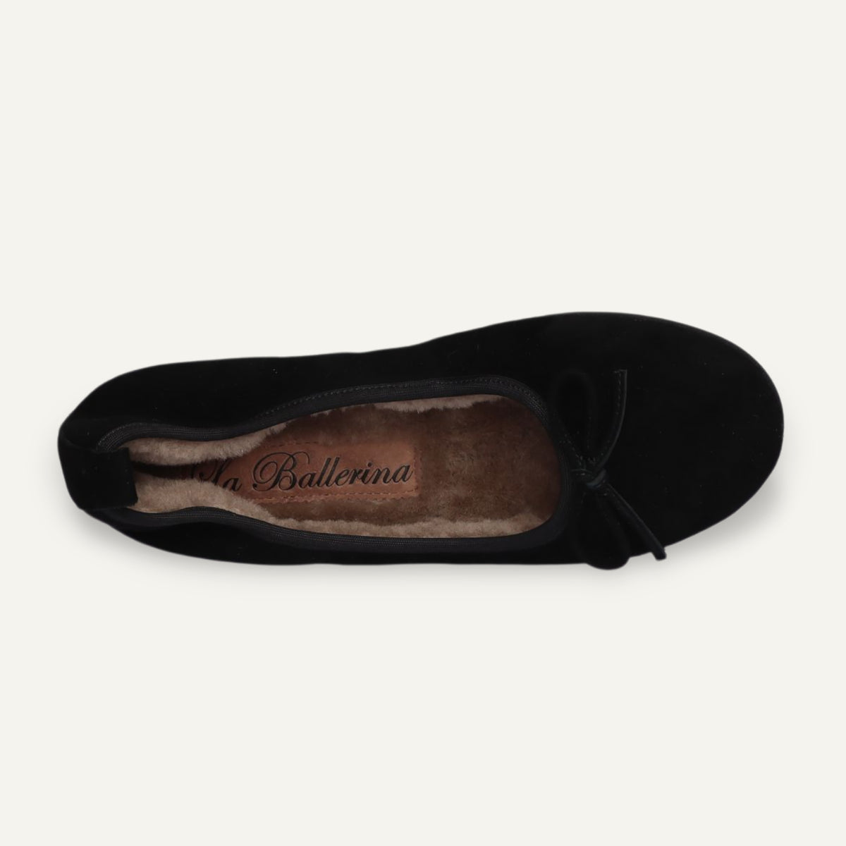 BASIC Winter Damen-Ballerinas aus Veloursleder in Schwarz mit Lammfell – C4-010 BASIC Winter Ballerinas