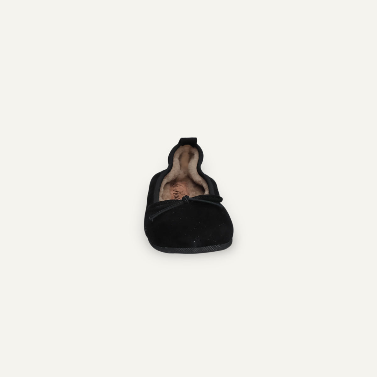 BASIC Winter Damen-Ballerinas aus Veloursleder in Schwarz mit Lammfell – C4-010 BASIC Winter Ballerinas