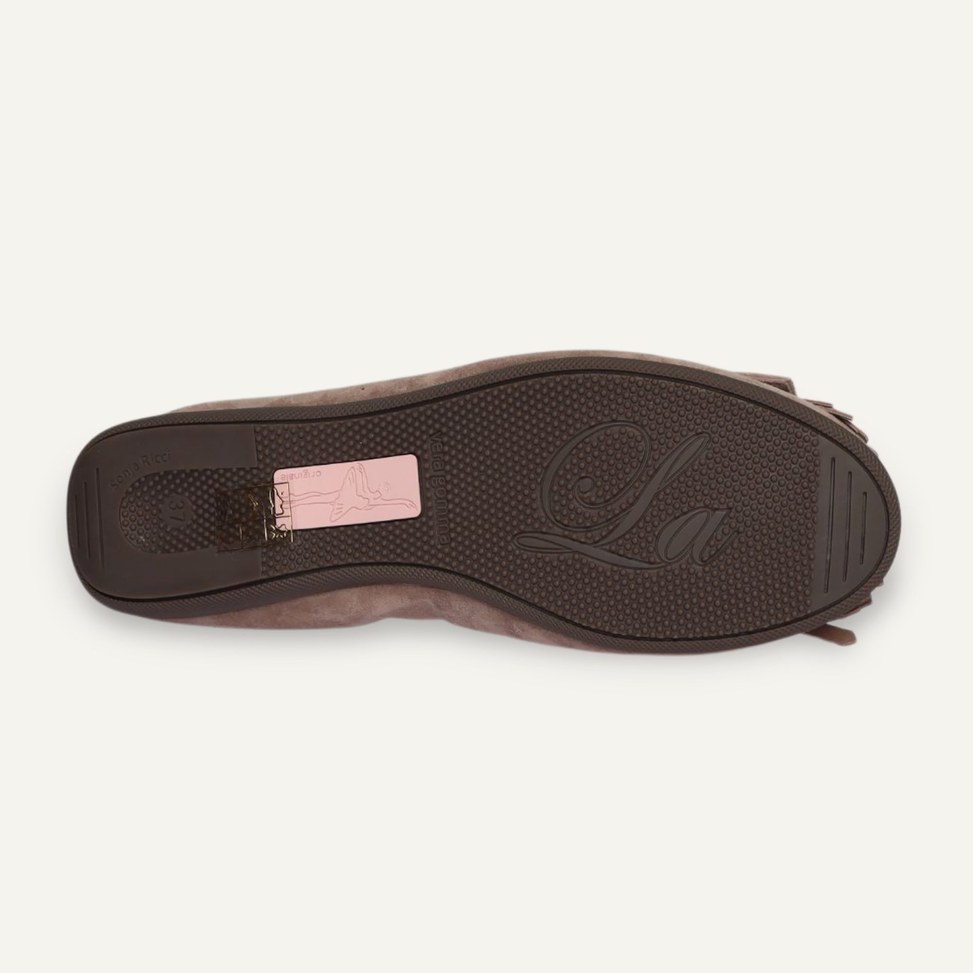 CAMBIO Winter women’s ballet flats in suede — Taupe, lambskin lining – C5001-237