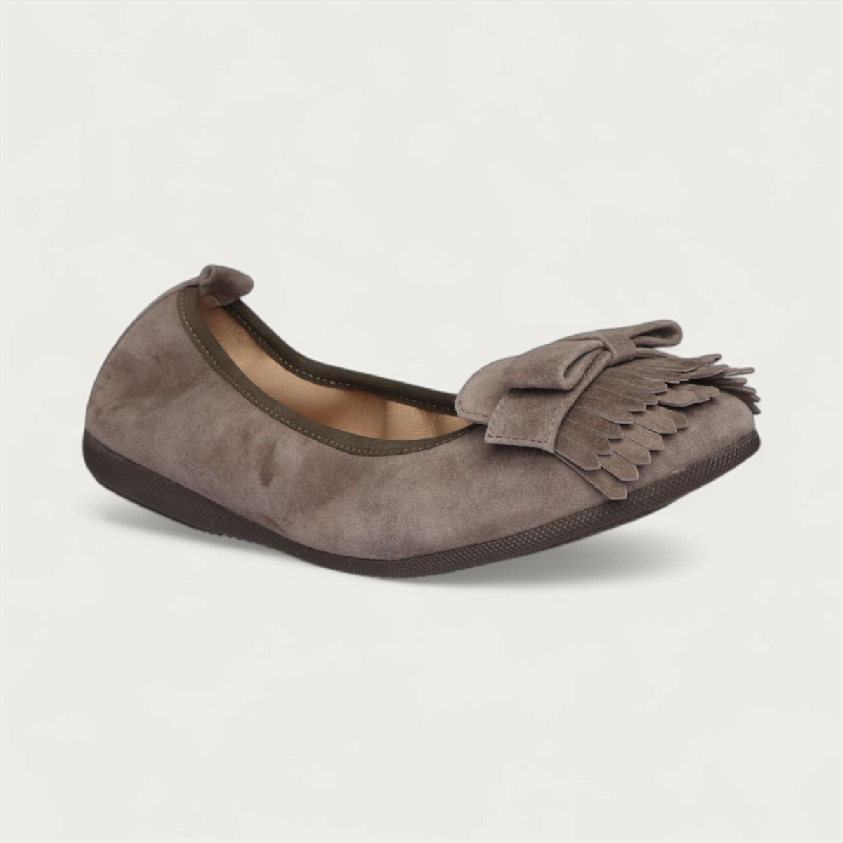 CAMBIO Damen-Ballerinas aus Veloursleder in Taupe – C5060 CAMBIO Ballerinas