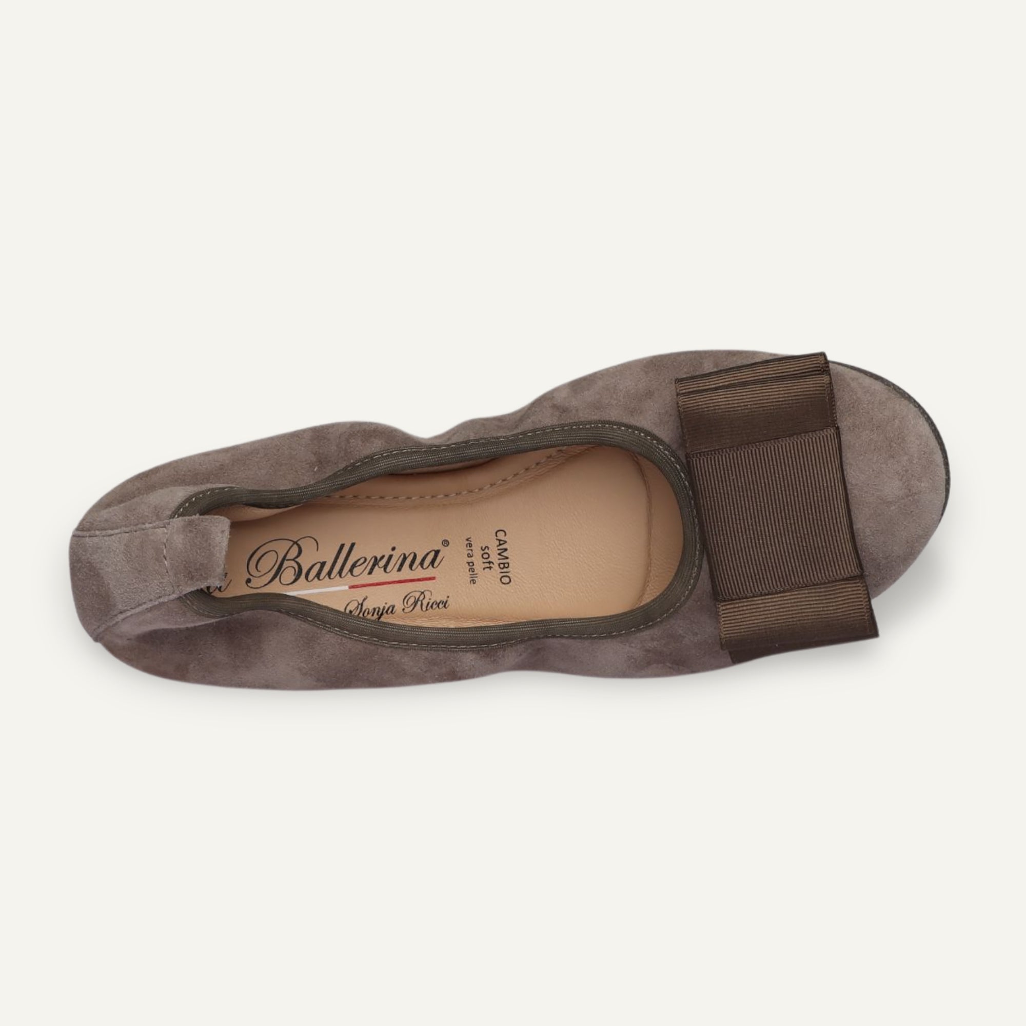 CAMBIO Damen-Ballerinas aus Veloursleder in Taupe – C5060 CAMBIO Ballerinas