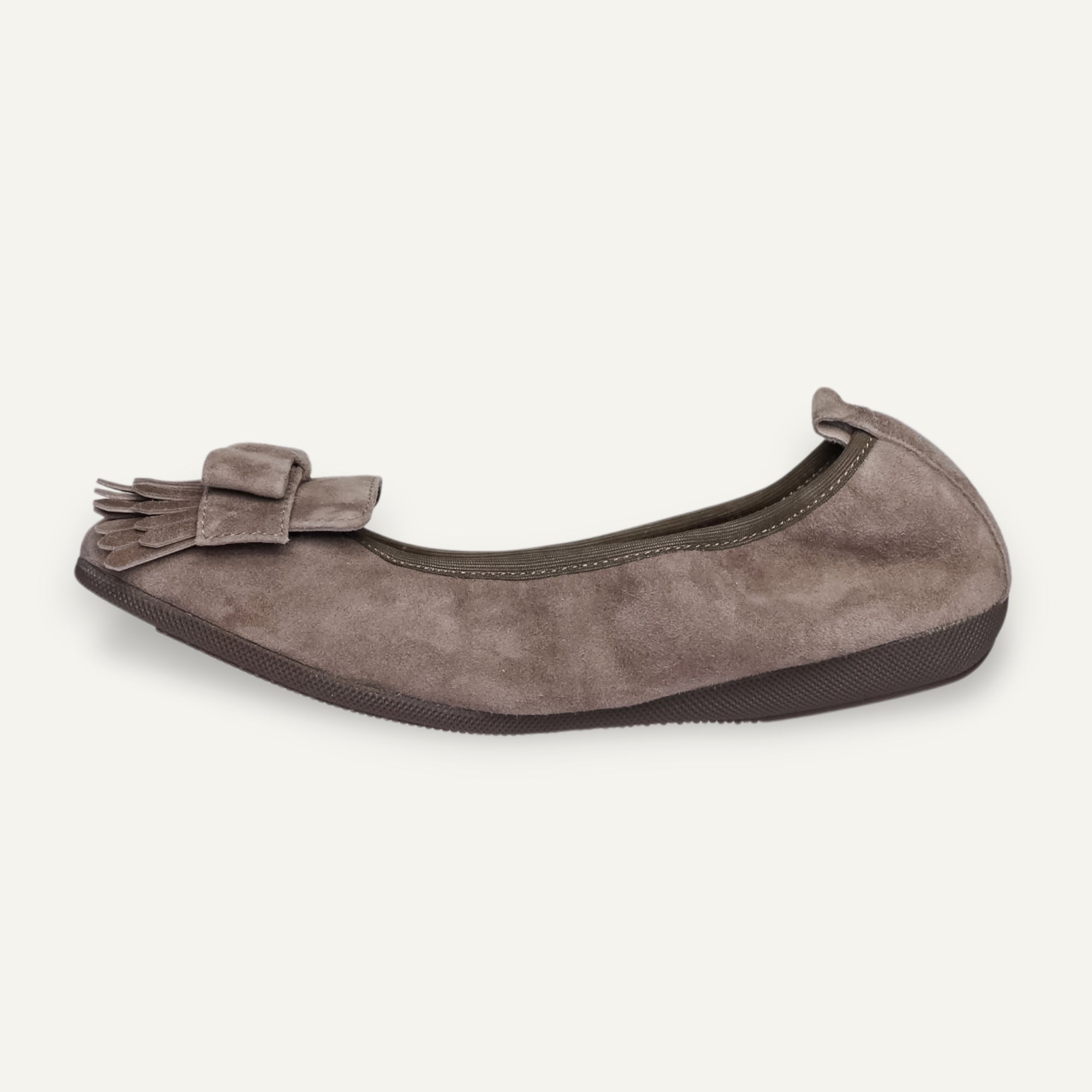 CAMBIO Damen-Ballerinas aus Veloursleder in Taupe – C5060 CAMBIO Ballerinas