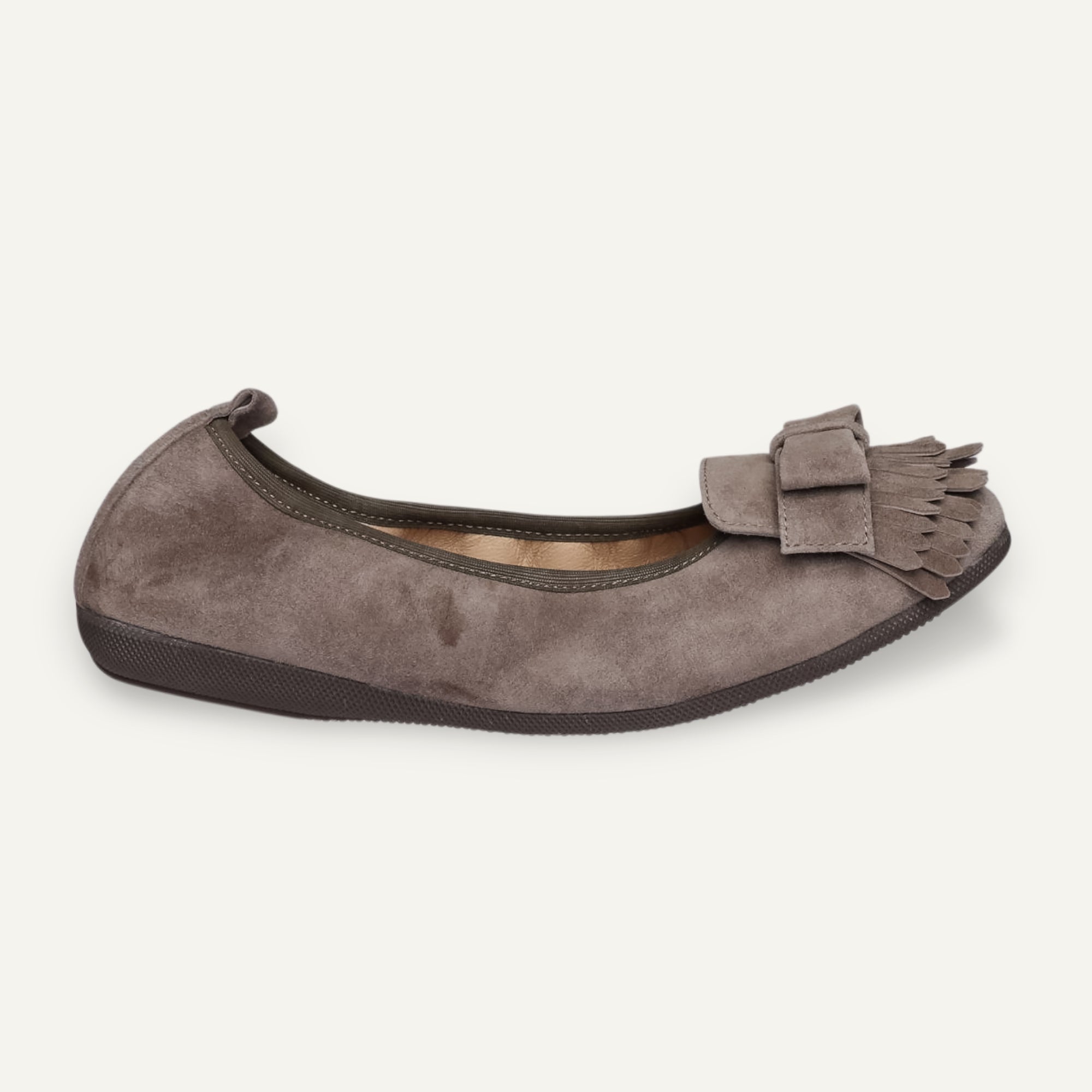CAMBIO Damen-Ballerinas aus Veloursleder in Taupe – C5060 CAMBIO Ballerinas