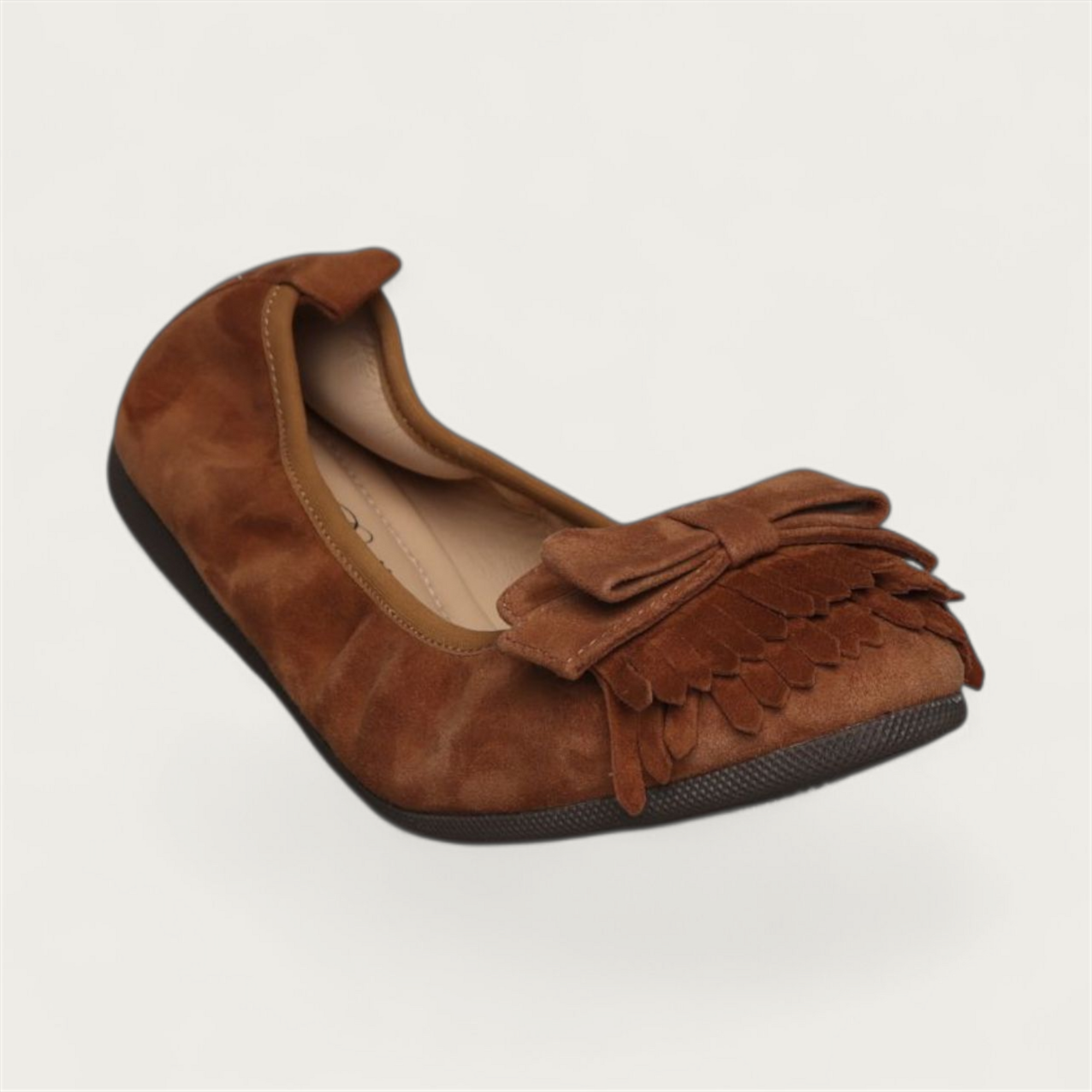 CAMBIO Damen-Ballerinas aus Veloursleder in Mittelbraun CAMBIO Ballerinas