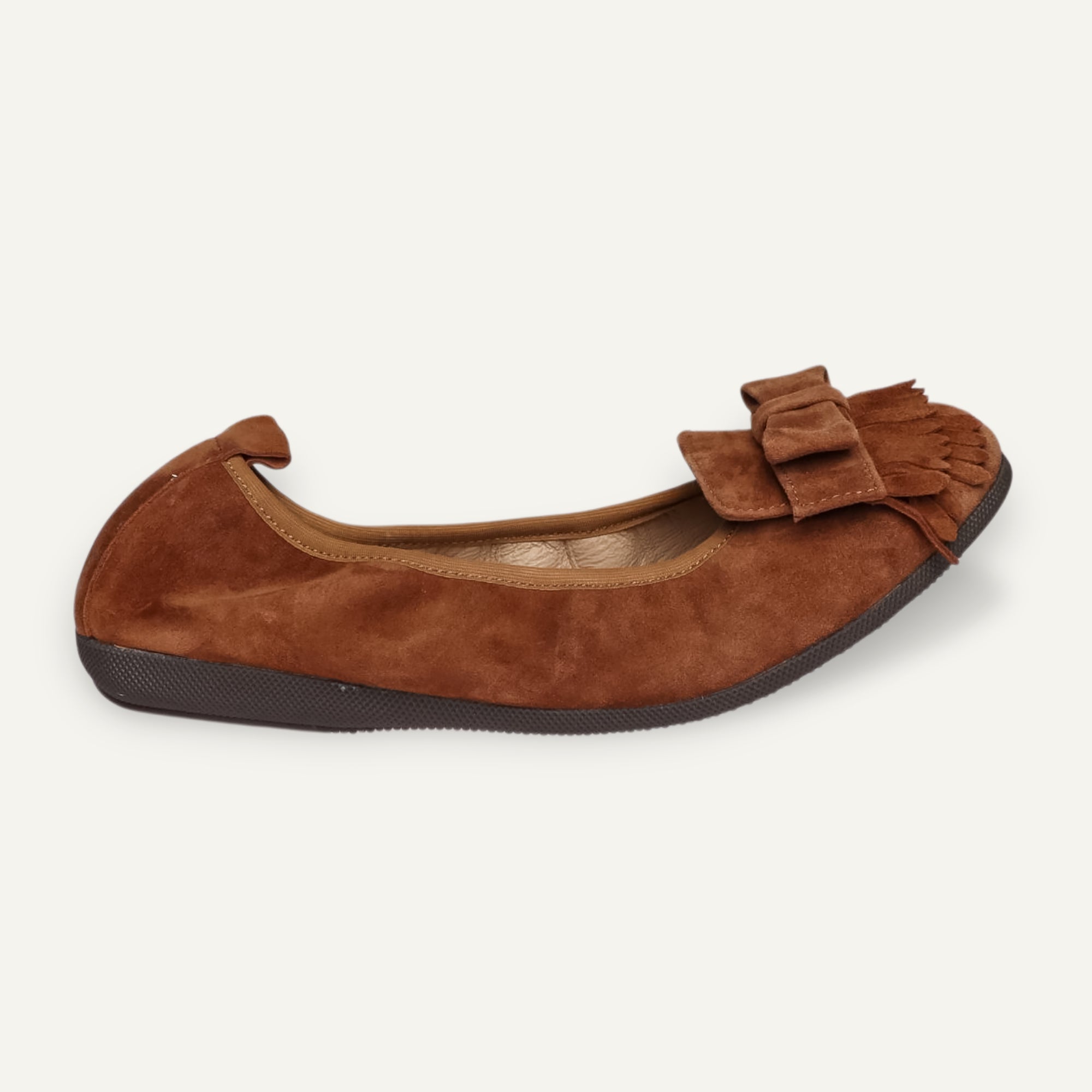 CAMBIO Damen-Ballerinas aus Veloursleder in Mittelbraun CAMBIO Ballerinas