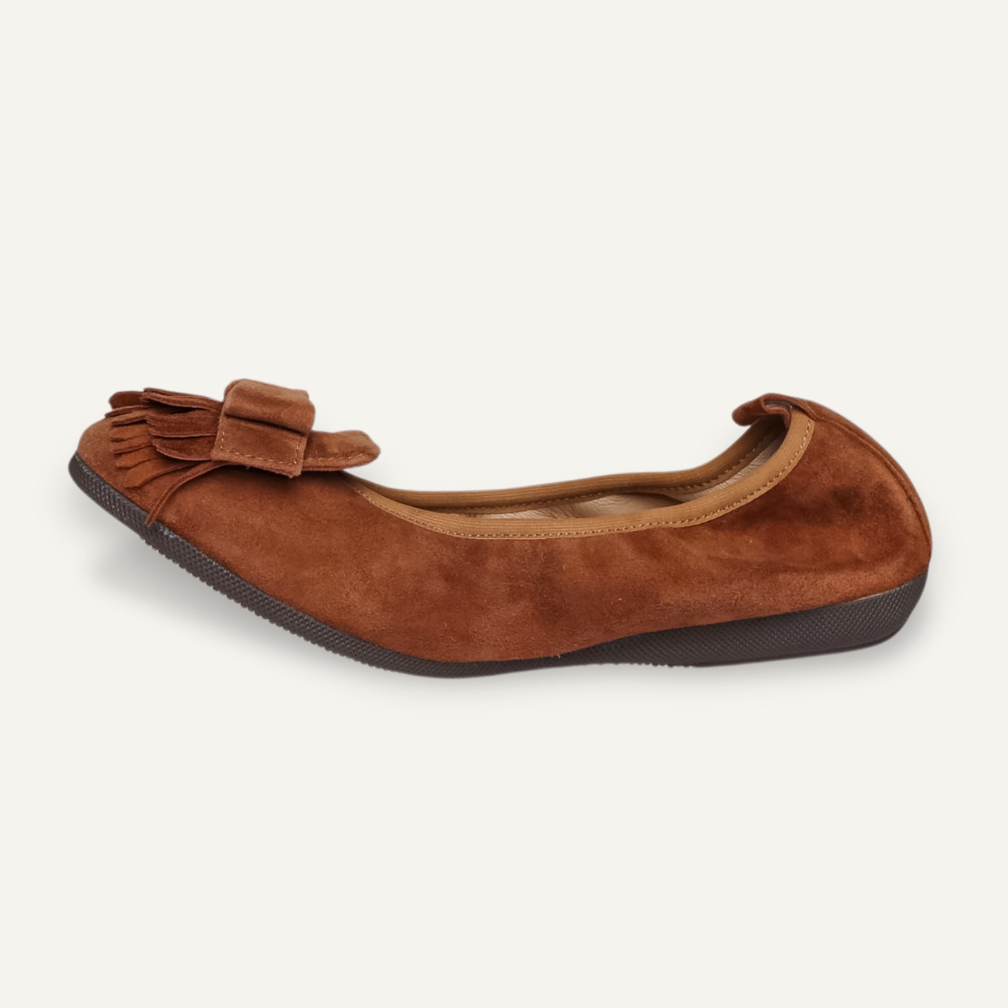 CAMBIO Damen-Ballerinas aus Veloursleder in Mittelbraun CAMBIO Ballerinas