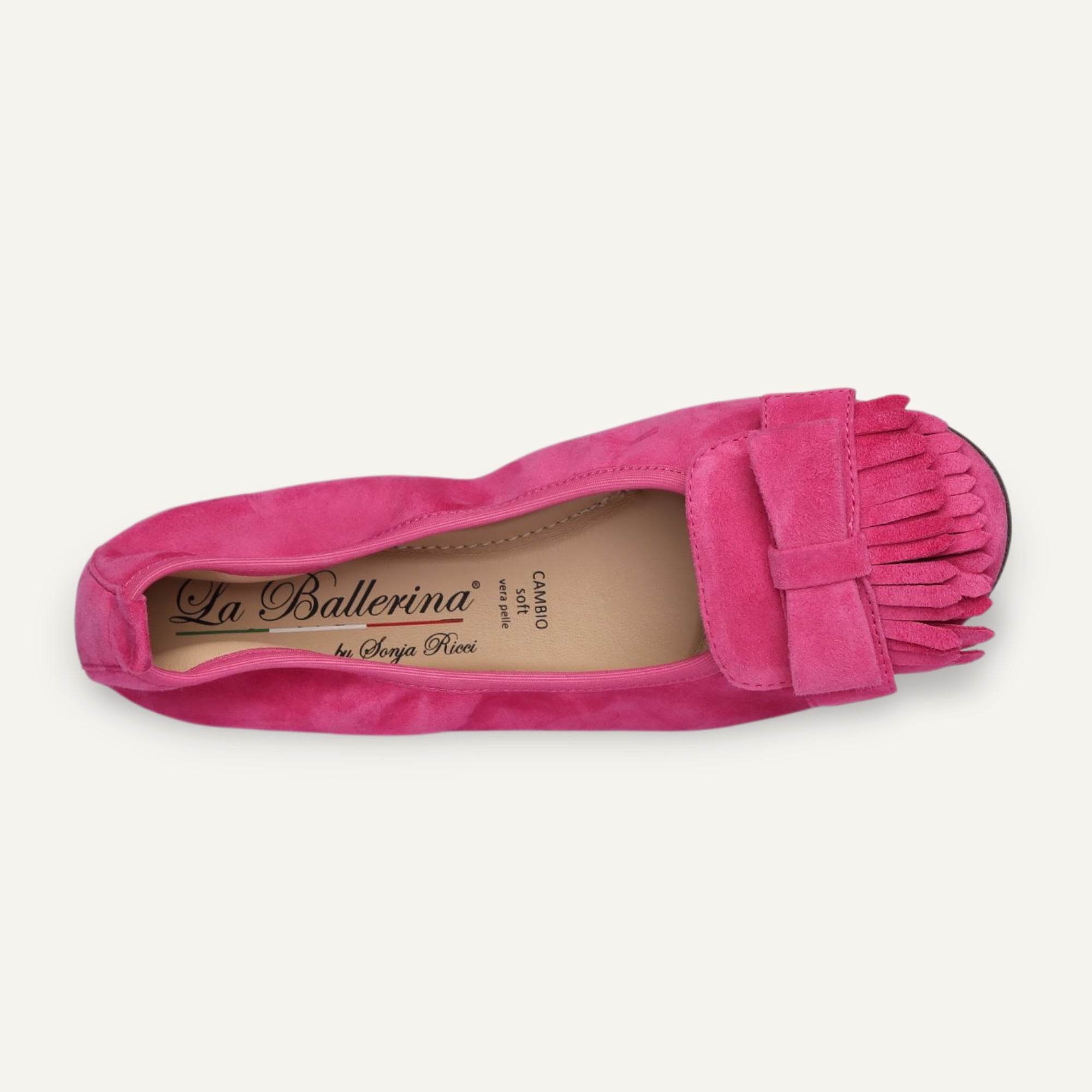CAMBIO Damen-Ballerinas aus Veloursleder in Fuchsia CAMBIO Ballerinas
