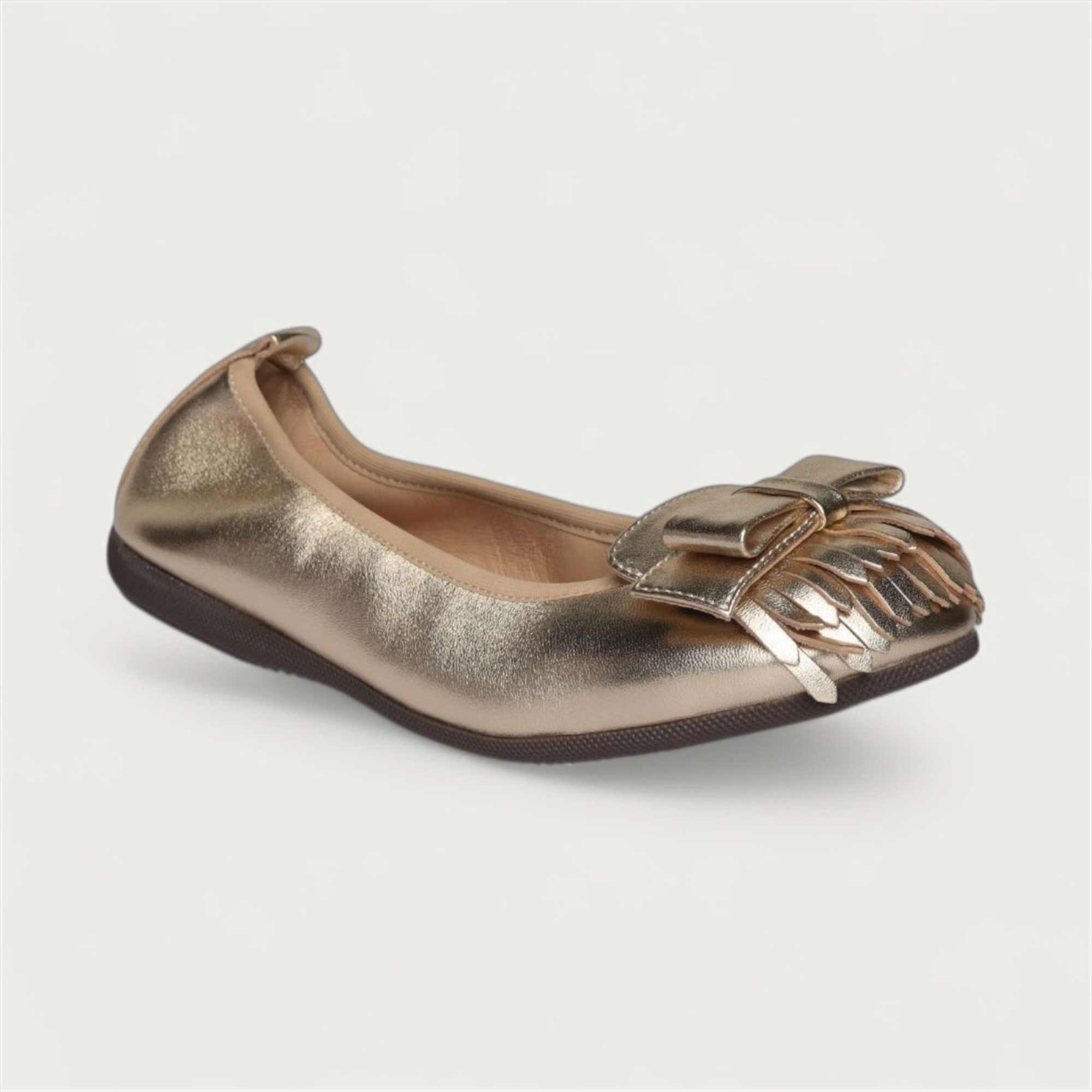 CAMBIO Damen-Ballerinas aus Laminato-Leder in Gold CAMBIO Ballerinas