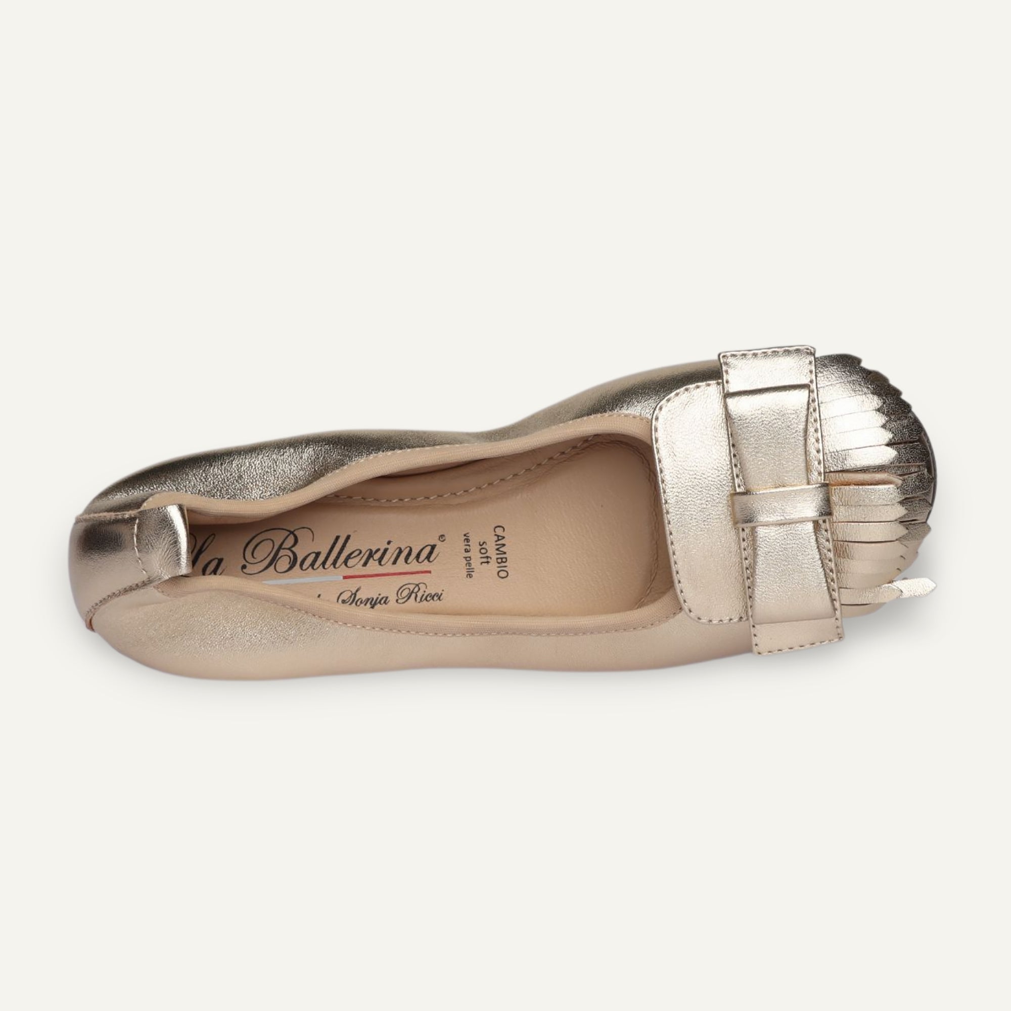 CAMBIO Damen-Ballerinas aus Laminato-Leder in Gold CAMBIO Ballerinas