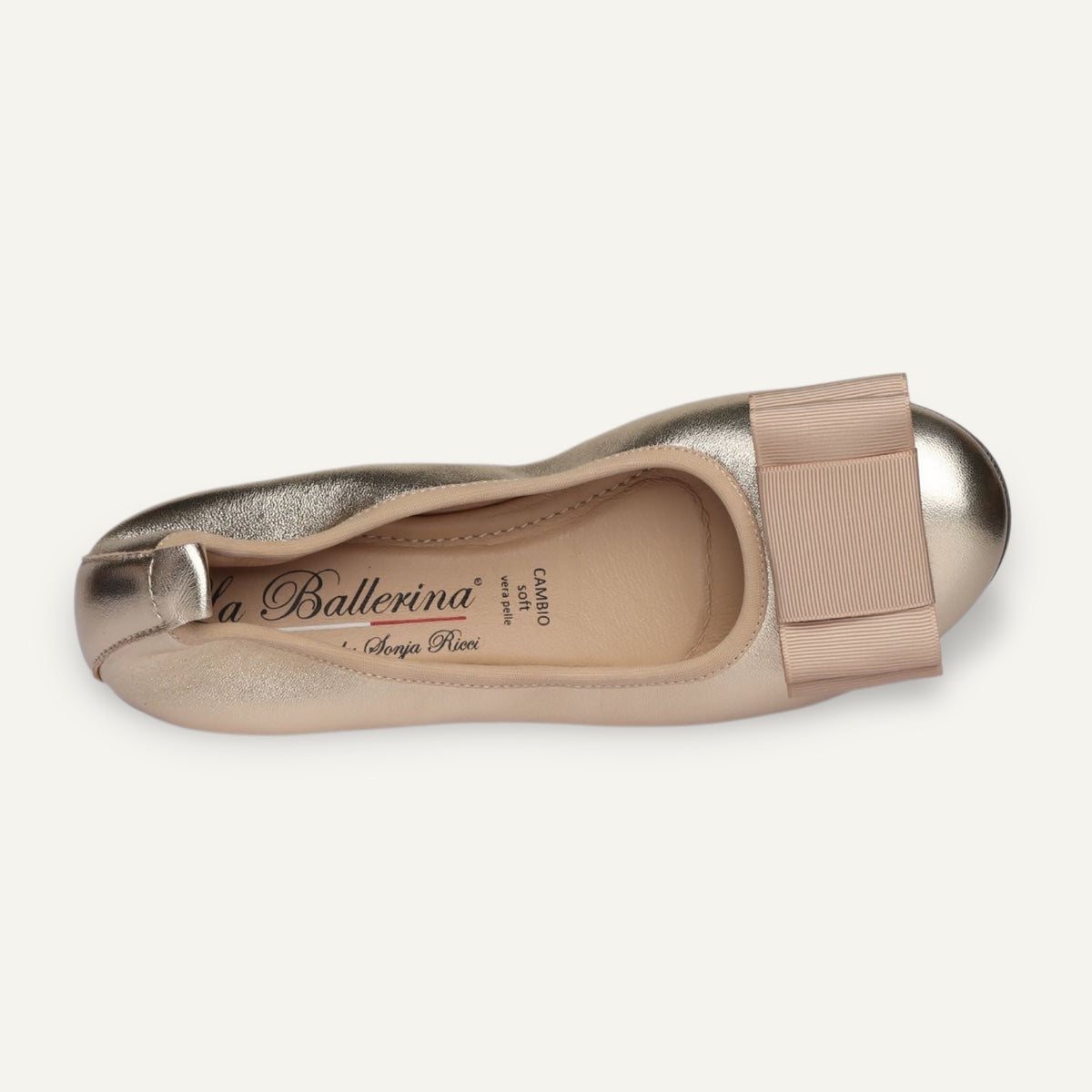 CAMBIO Damen-Ballerinas aus Laminato-Leder in Gold CAMBIO Ballerinas