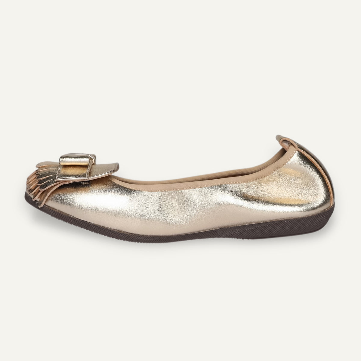 CAMBIO Damen-Ballerinas aus Laminato-Leder in Gold CAMBIO Ballerinas