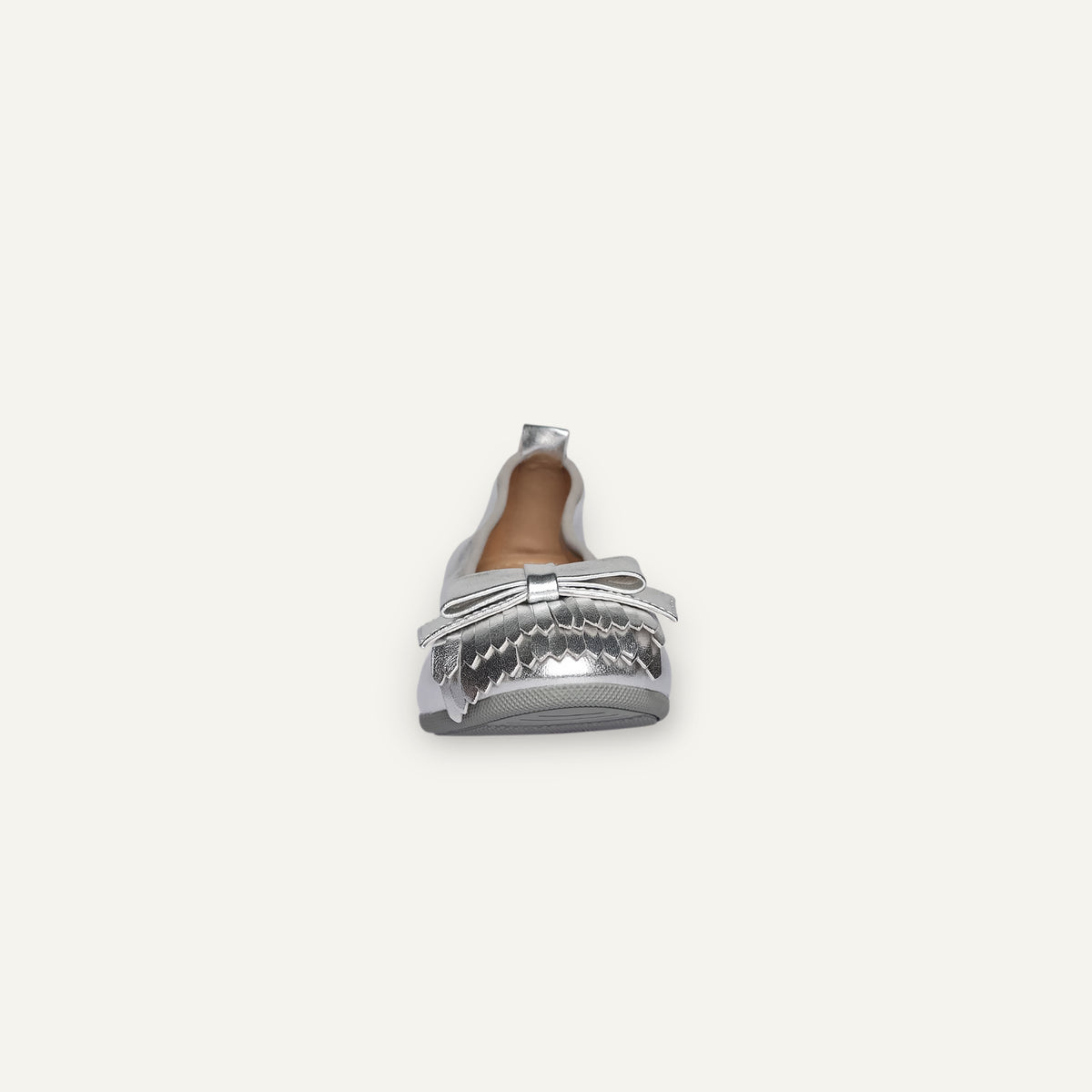 CAMBIO Damen-Ballerinas aus Laminato-Leder in Silber CAMBIO Ballerinas