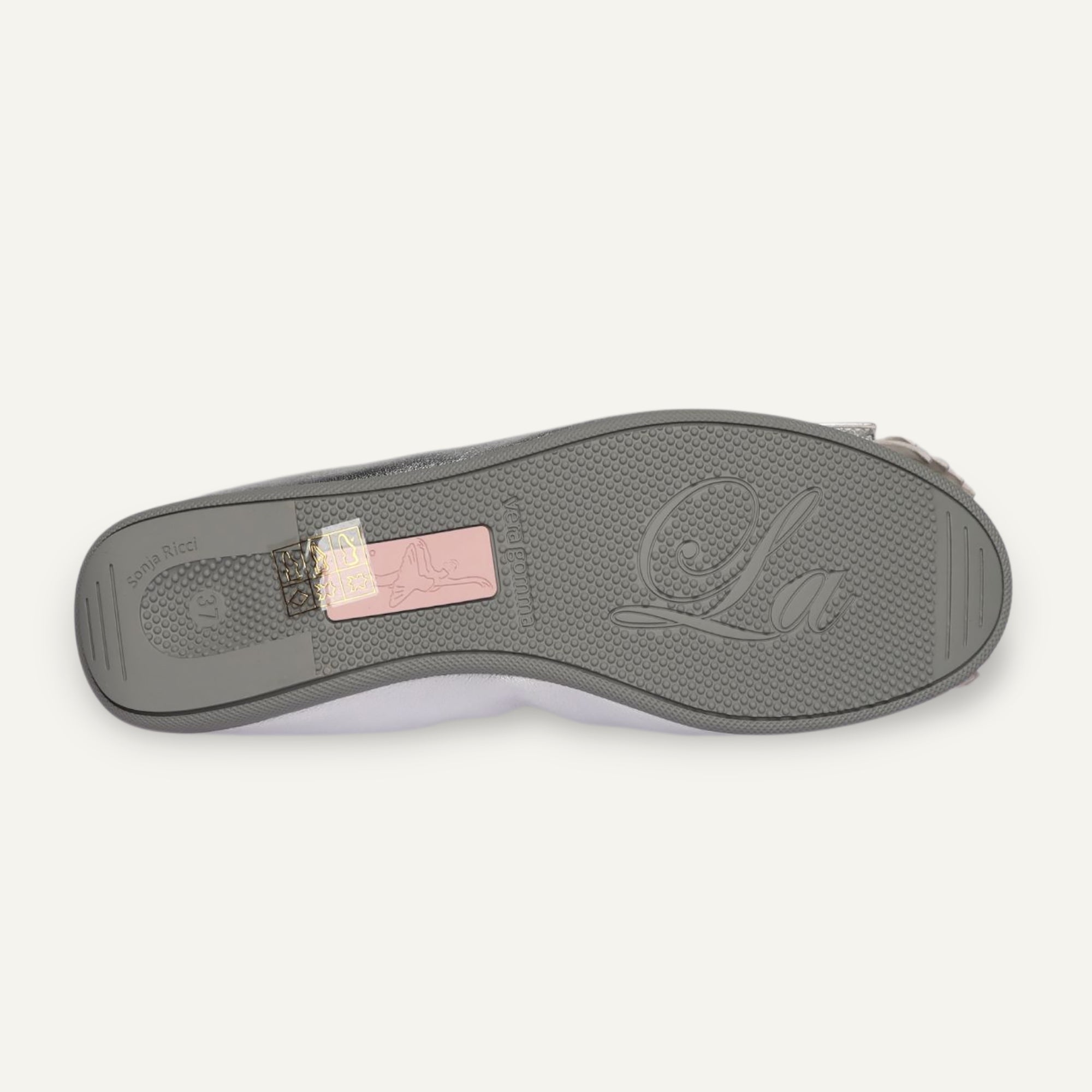 CAMBIO Damen-Ballerinas aus Laminato-Leder in Silber CAMBIO Ballerinas