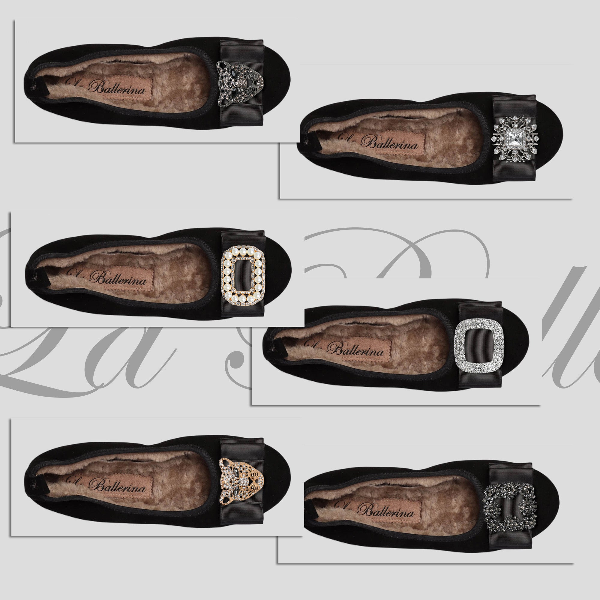 06W💕La Ballerina CAMBIO Warmgefüttert Veloursleder Schwarz - La Ballerina