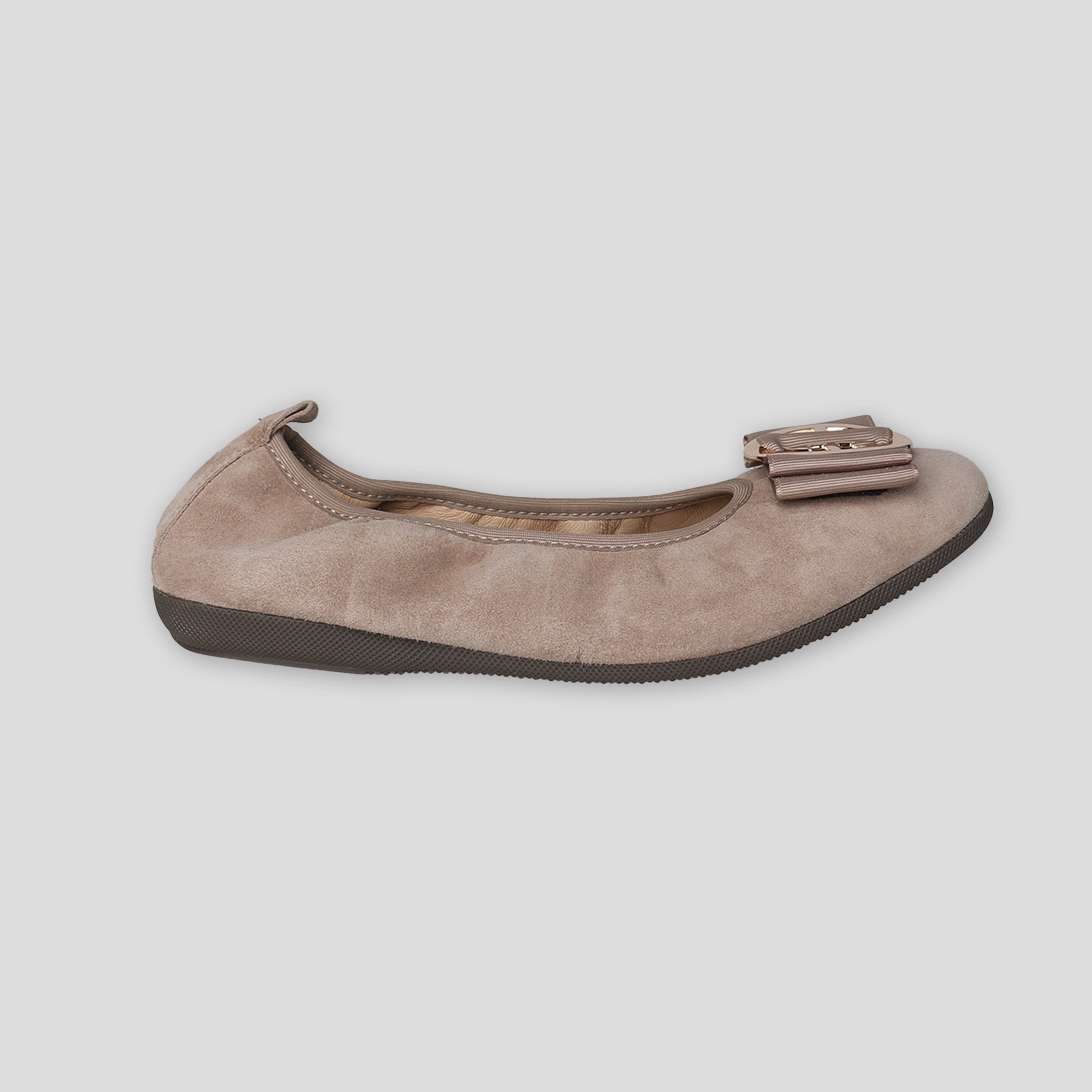 S21 💕 LA BALLERINA CAMBIO VELOURSLEDER TAUPE – ELEGANTE DAMEN BALLERINAS - La Ballerina