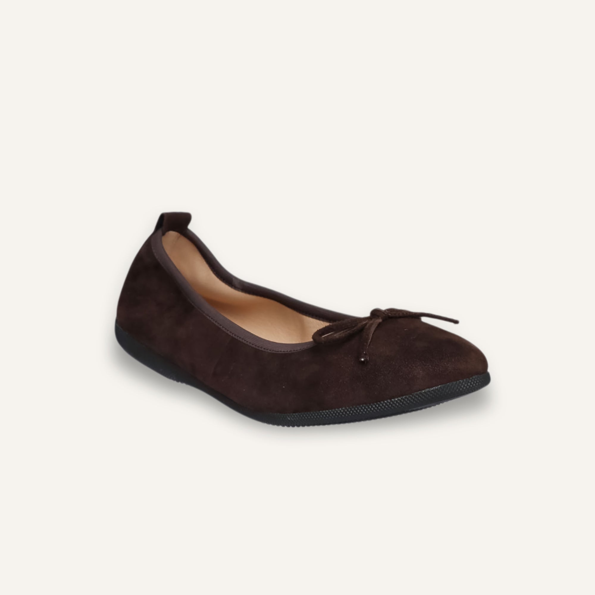 BASIC Damen-Ballerinas aus Veloursleder in Braun – C103-245 BASIC Ballerinas