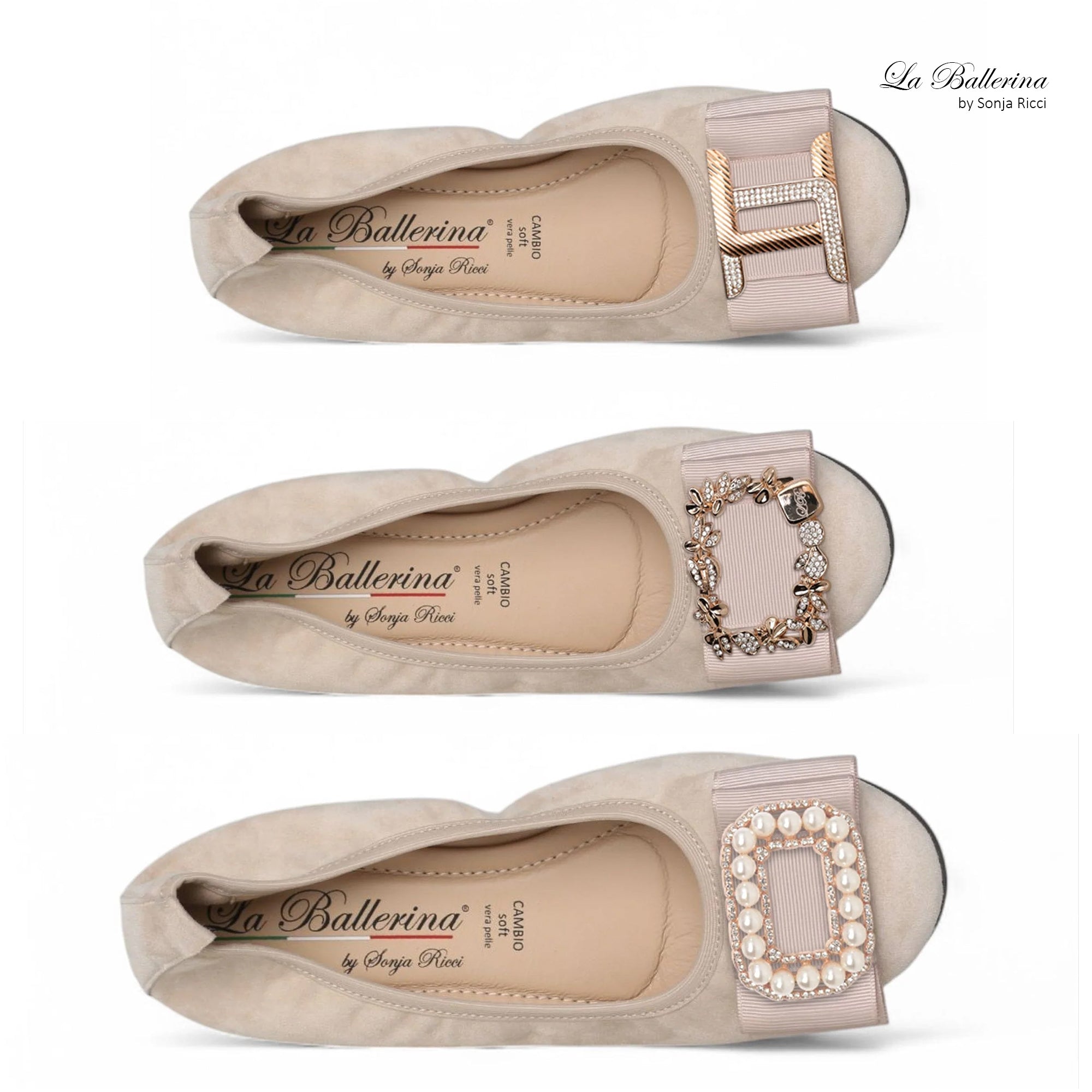 S26 💕 LA BALLERINA SIGNATURE CAMOSCIO BEIGE - La Ballerina