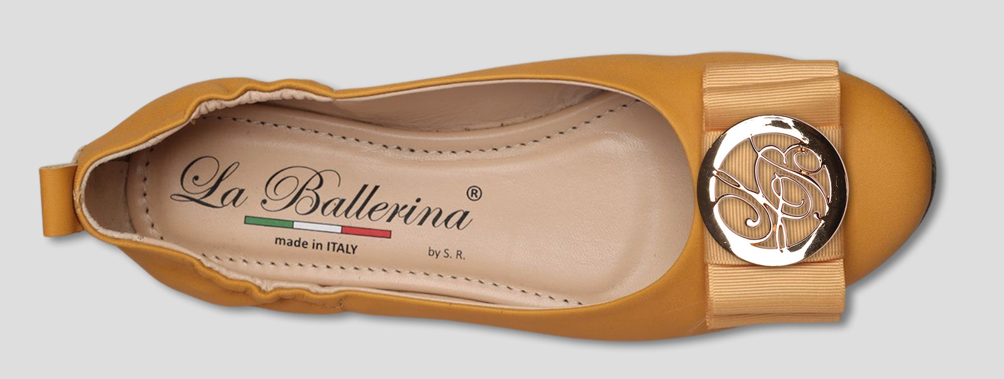 La Ballerina Soft – Bequeme Damen-Ballerinas aus Leder mit Elastik gelb [28] - La Ballerina